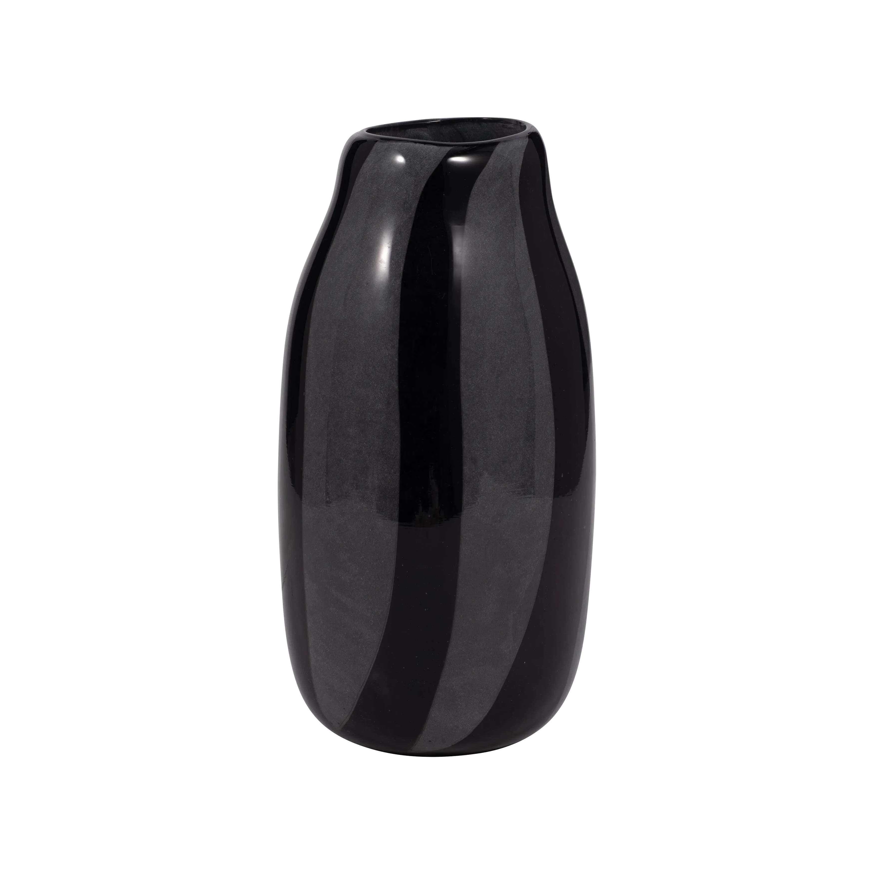 10" CAHAN SMALL BLACK STRIPED VASE