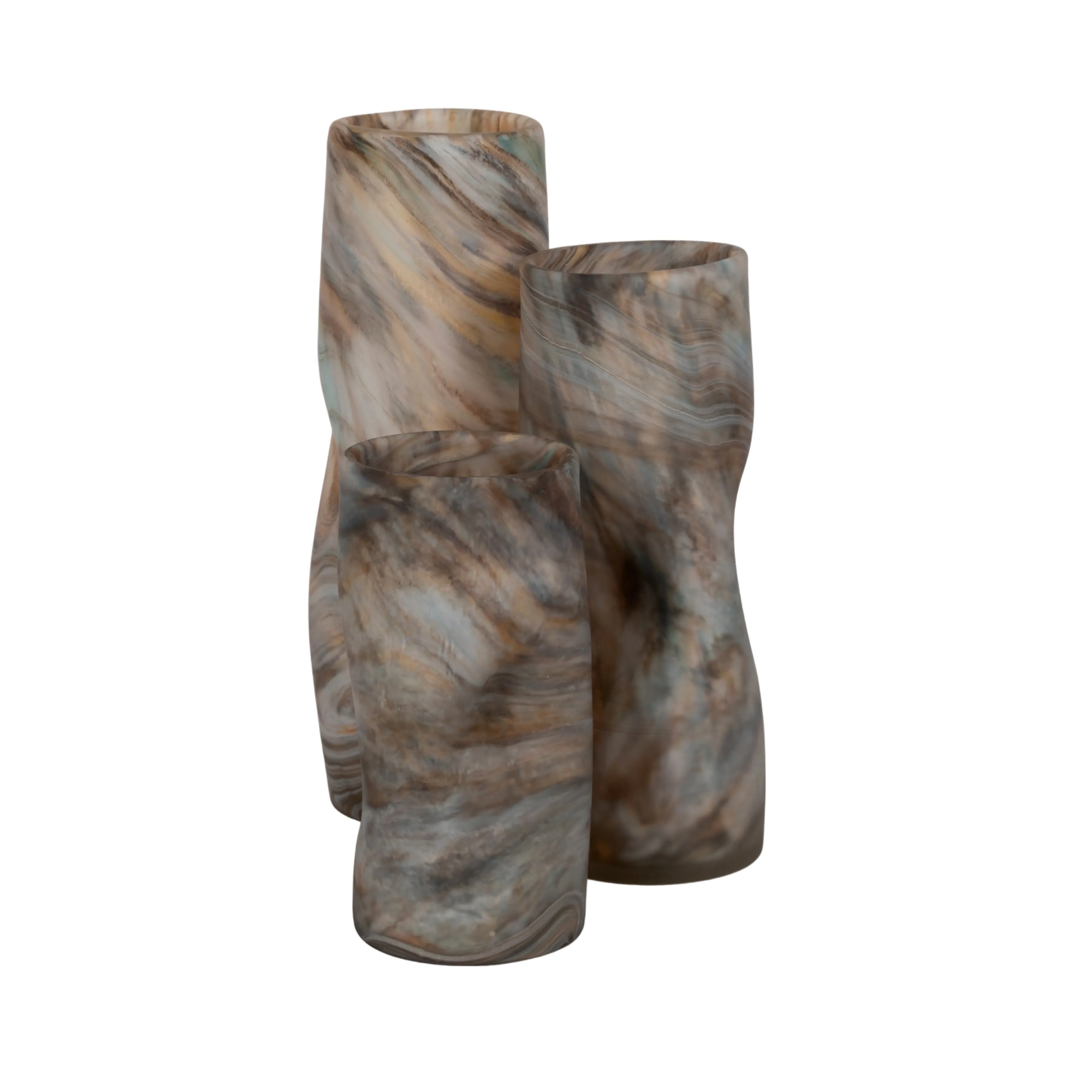 10" Dimpled Alabaster Finish Vase, Multi