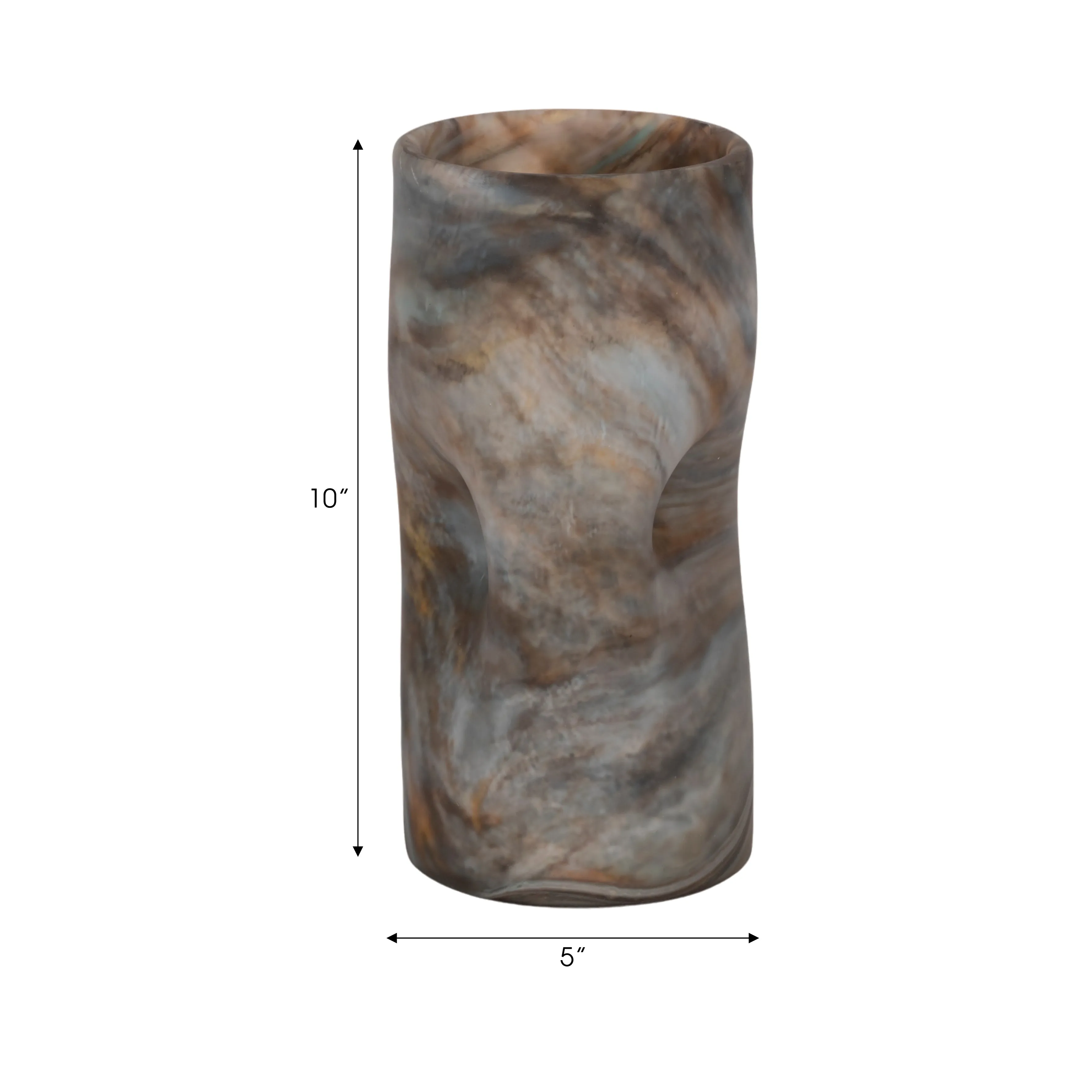 10" Dimpled Alabaster Finish Vase, Multi