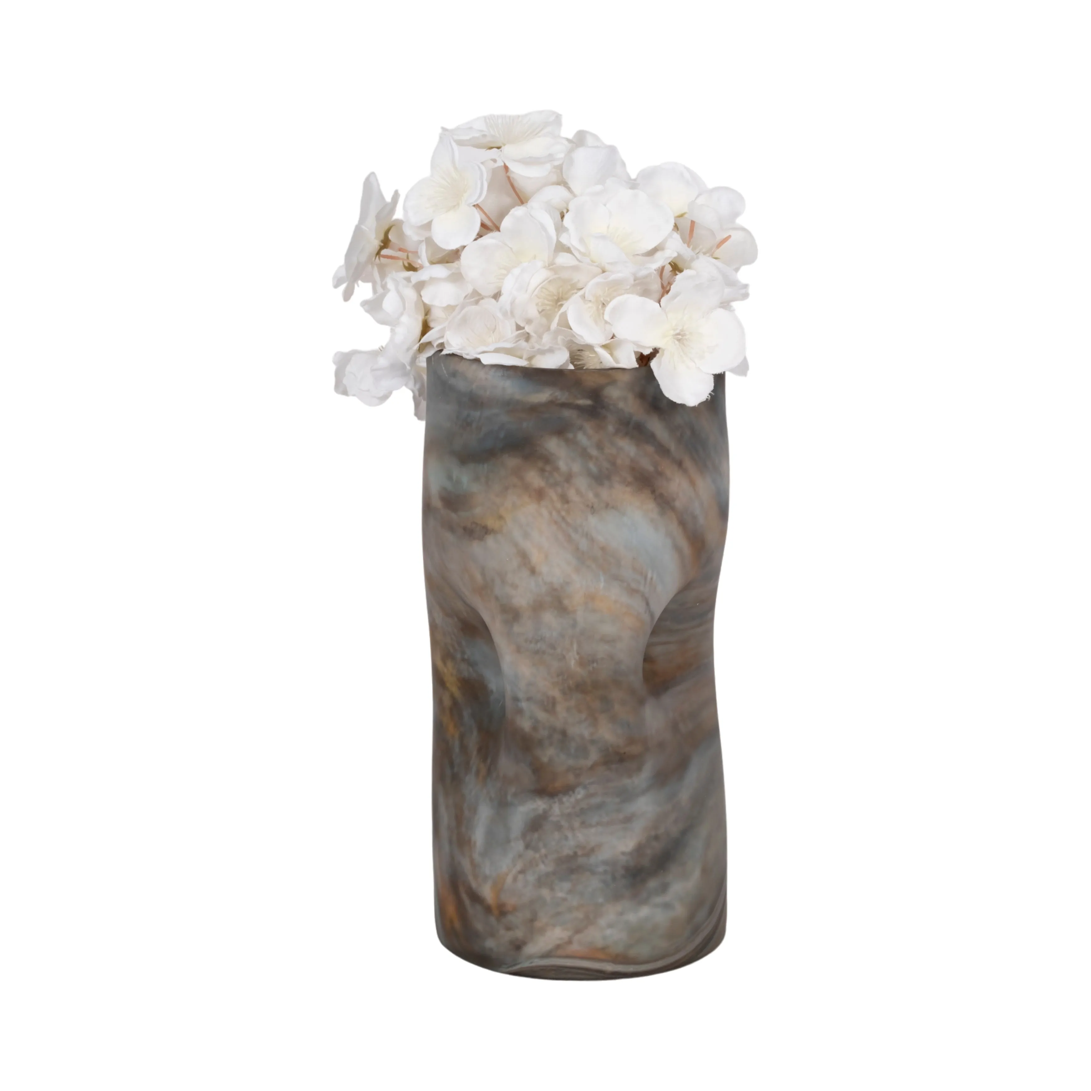 10" Dimpled Alabaster Finish Vase, Multi