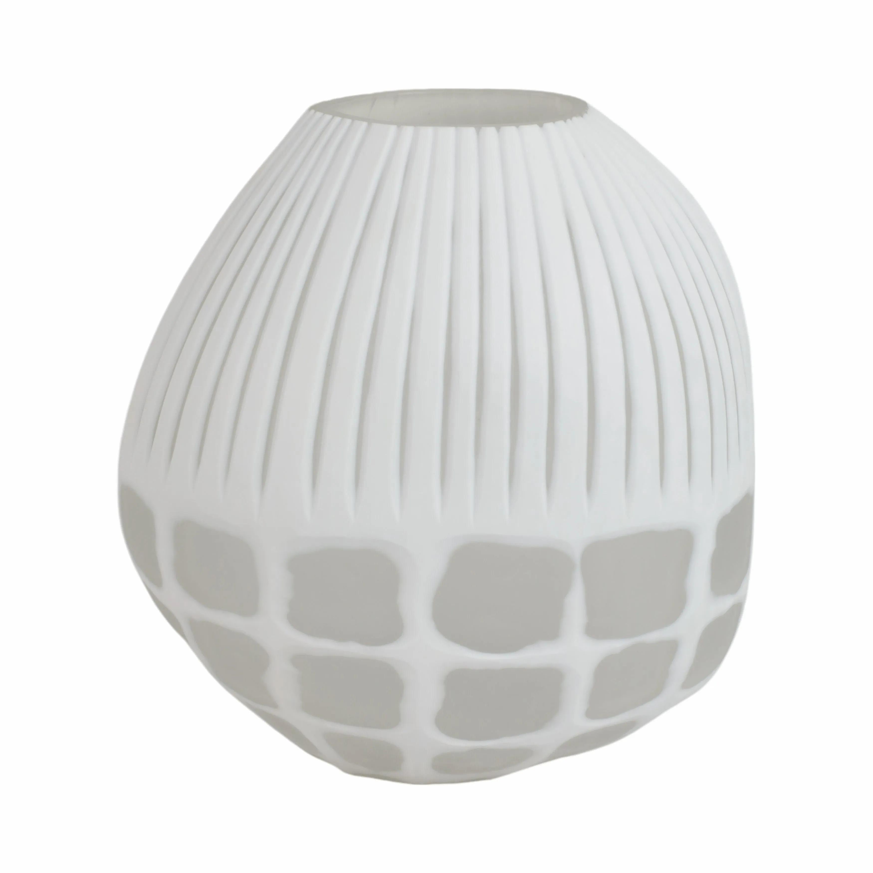 11" Arles Small White Glass Vase