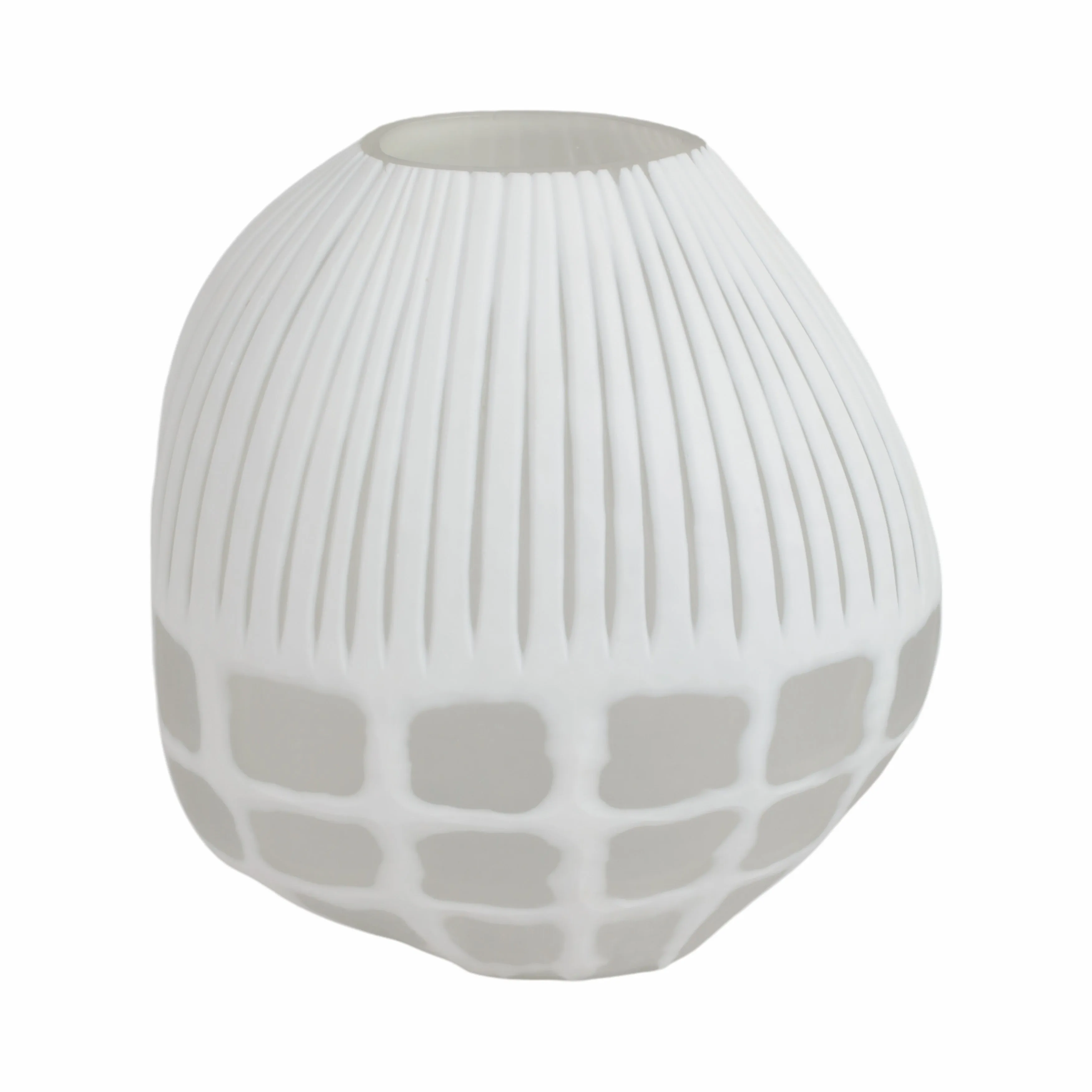 11" Arles Small White Glass Vase