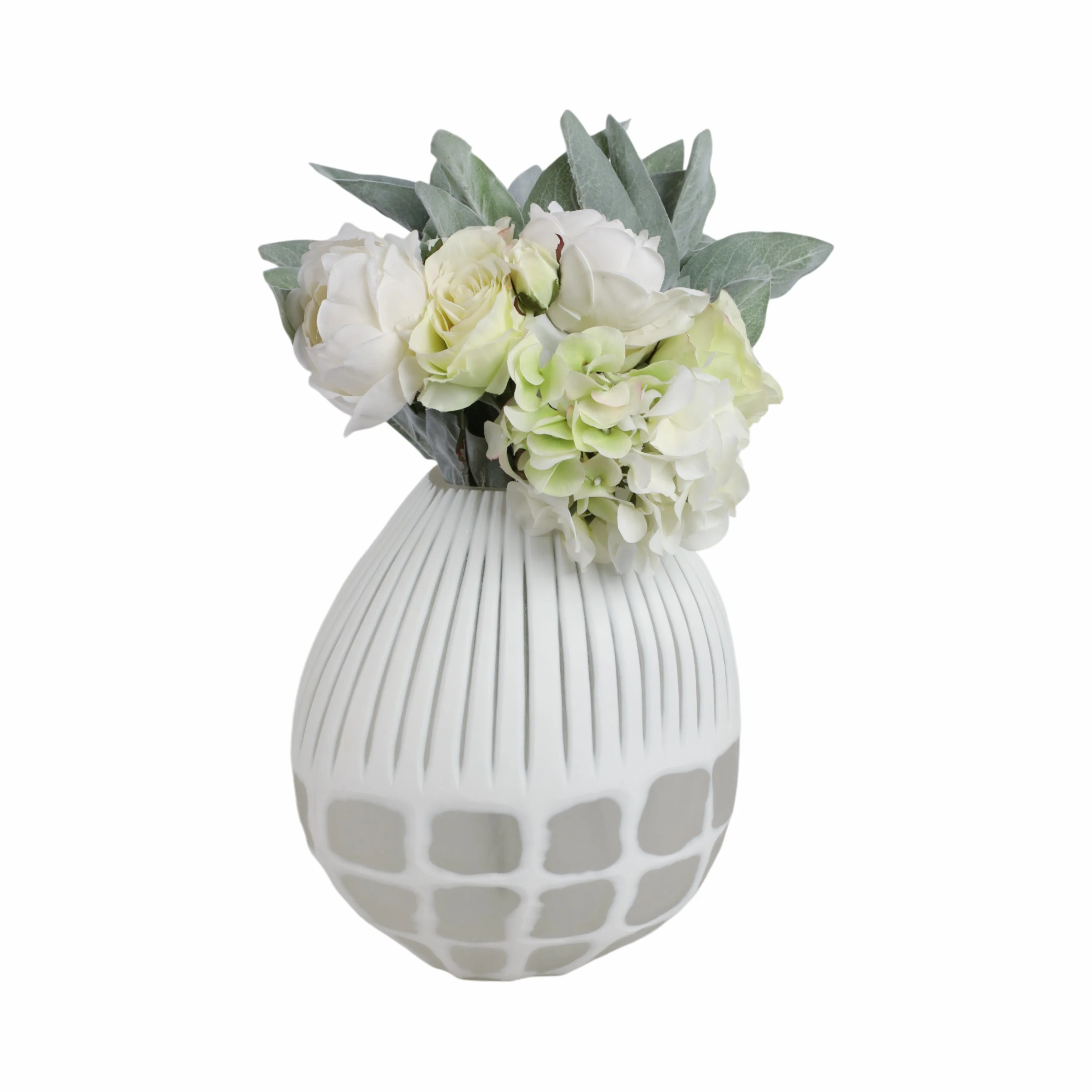 11" Arles Small White Glass Vase