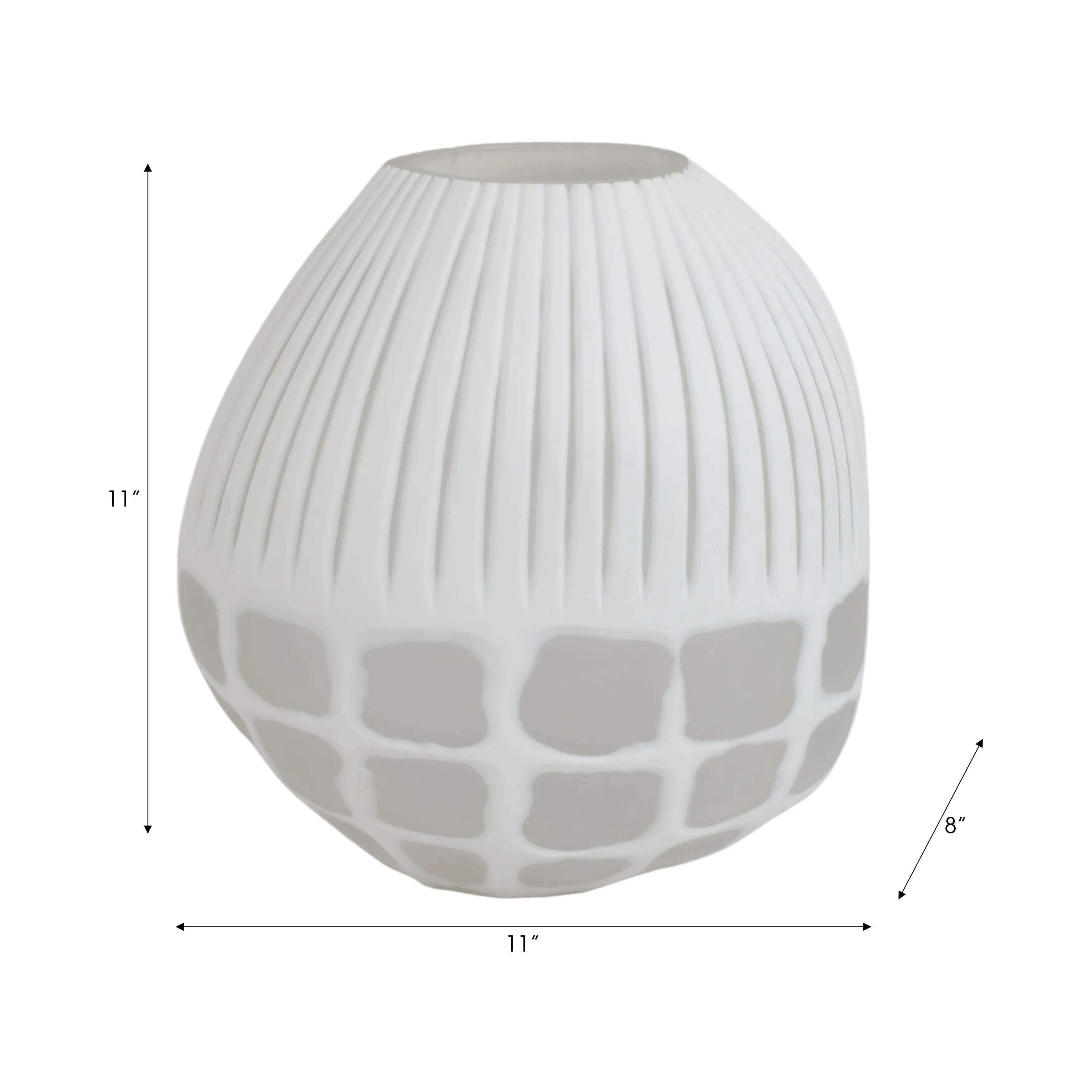 11" Arles Small White Glass Vase