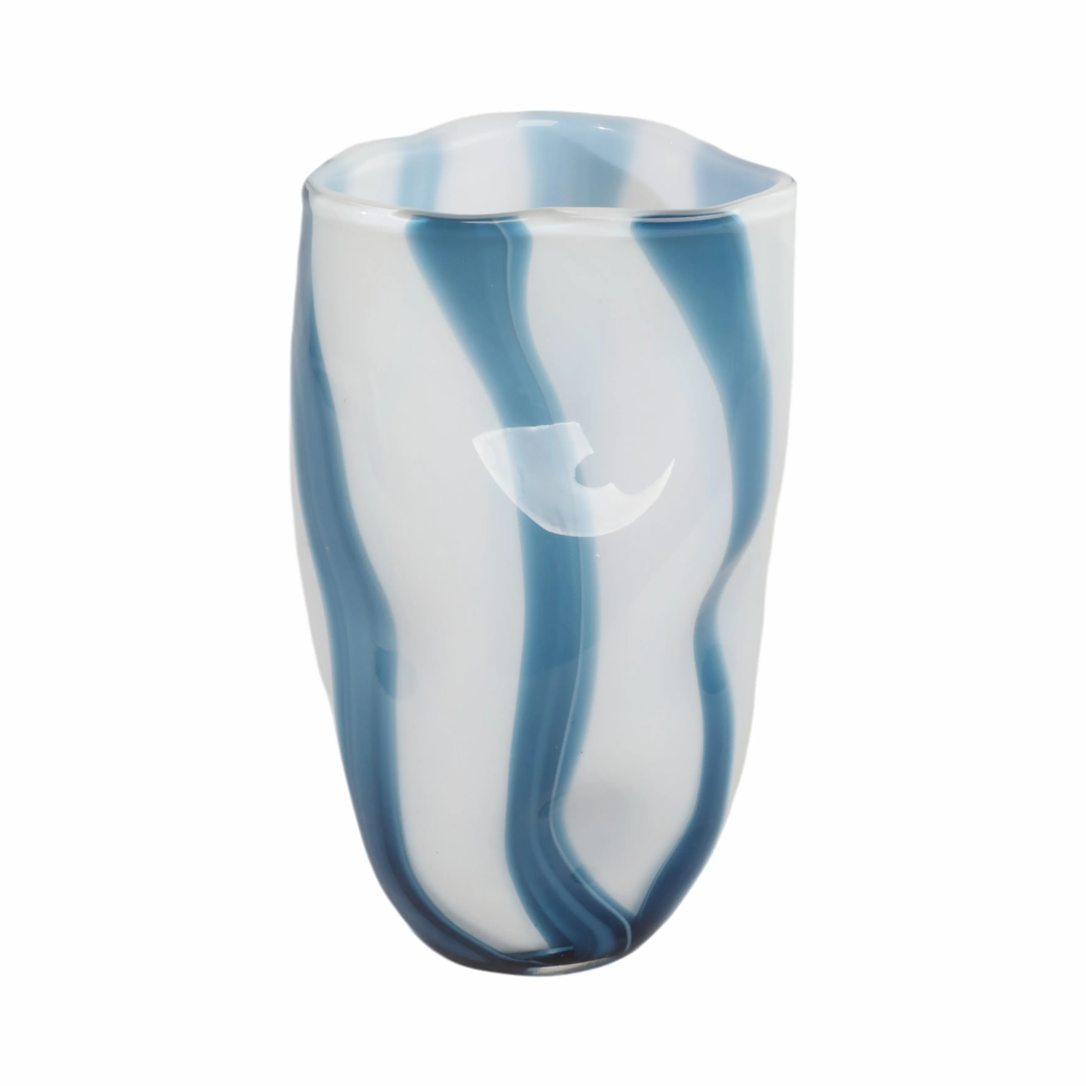 11" Beldan Medium Blue Glass Vase