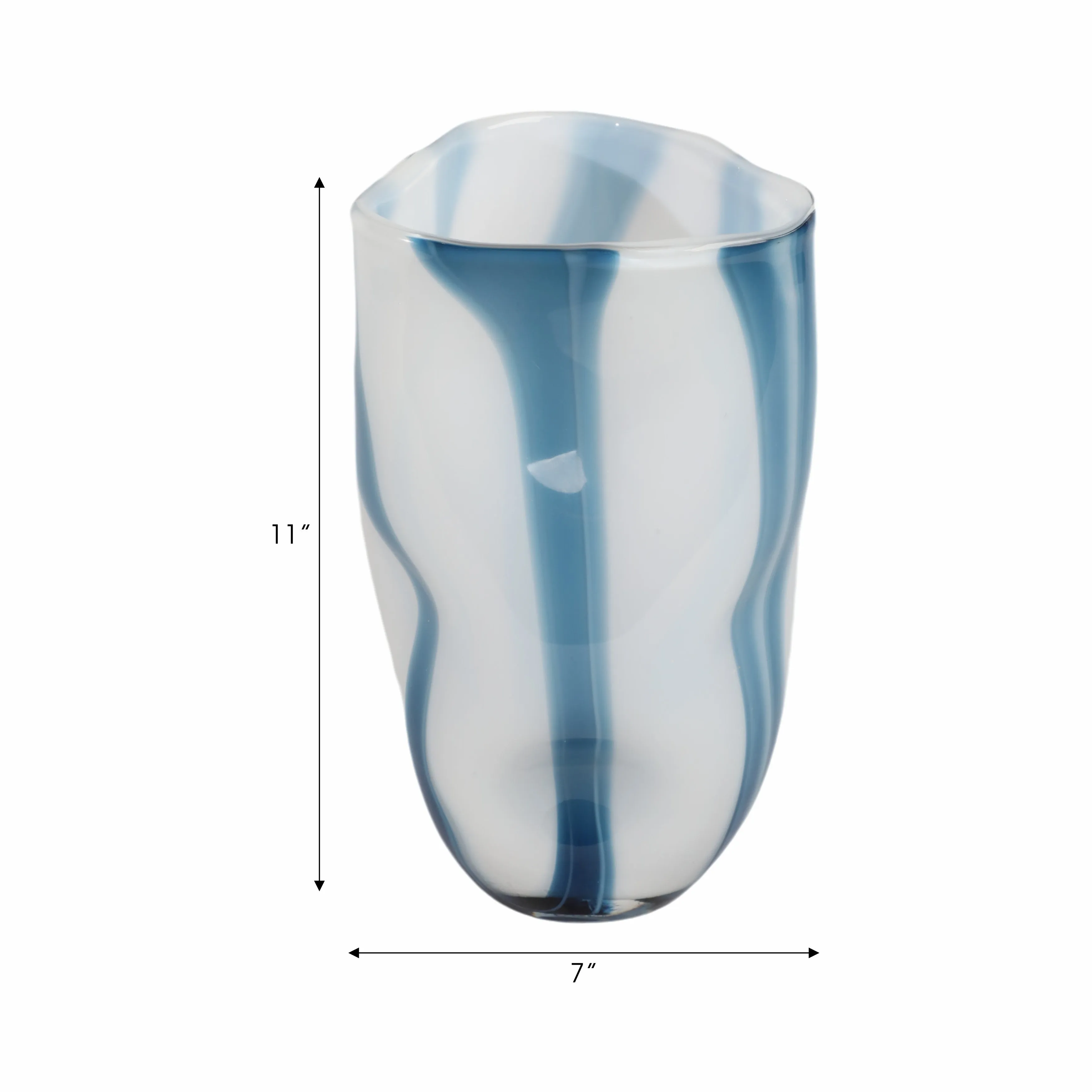 11" Beldan Medium Blue Glass Vase