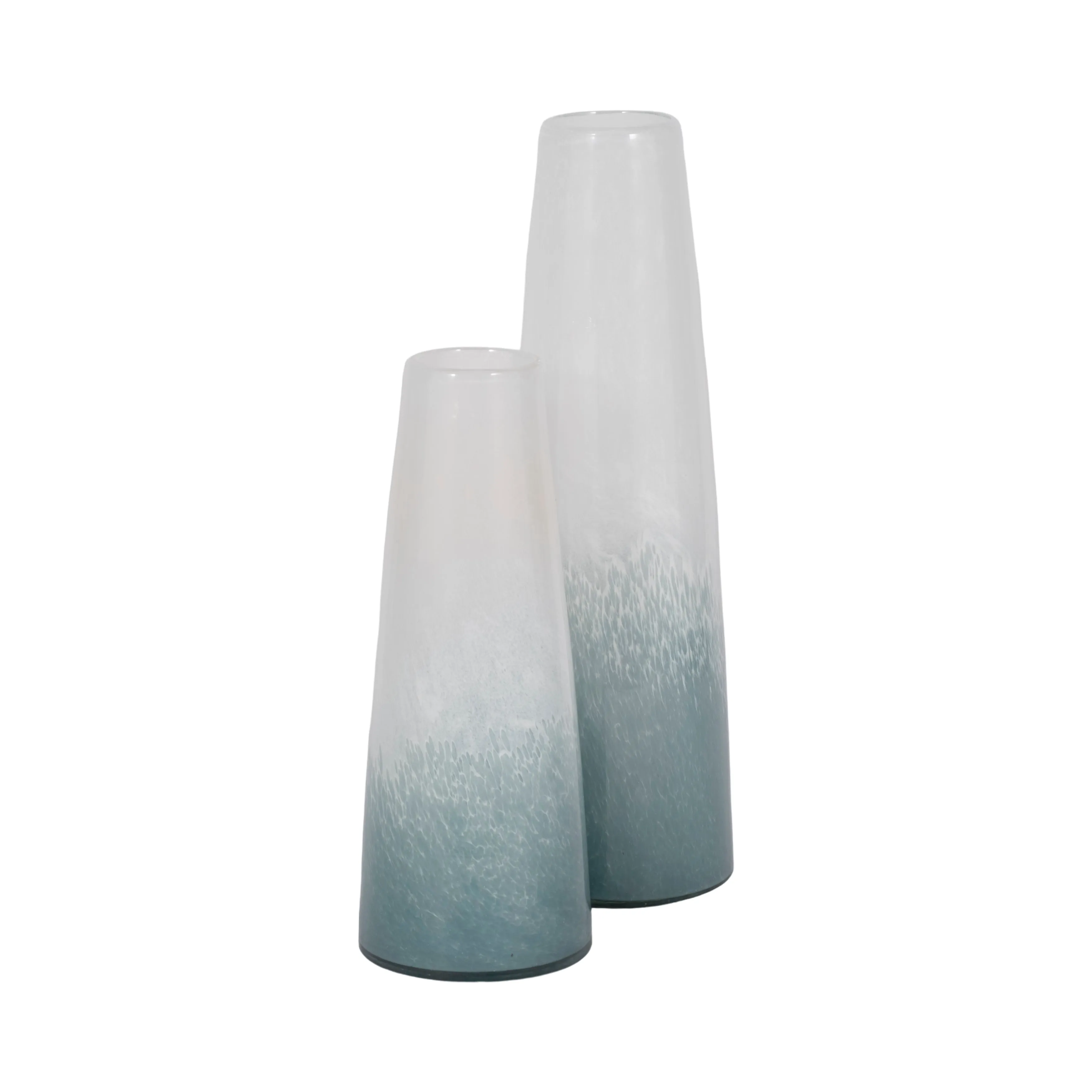 11" Light Blue Waters Vase, Blue/white