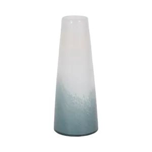 11" Light Blue Waters Vase, Blue/white