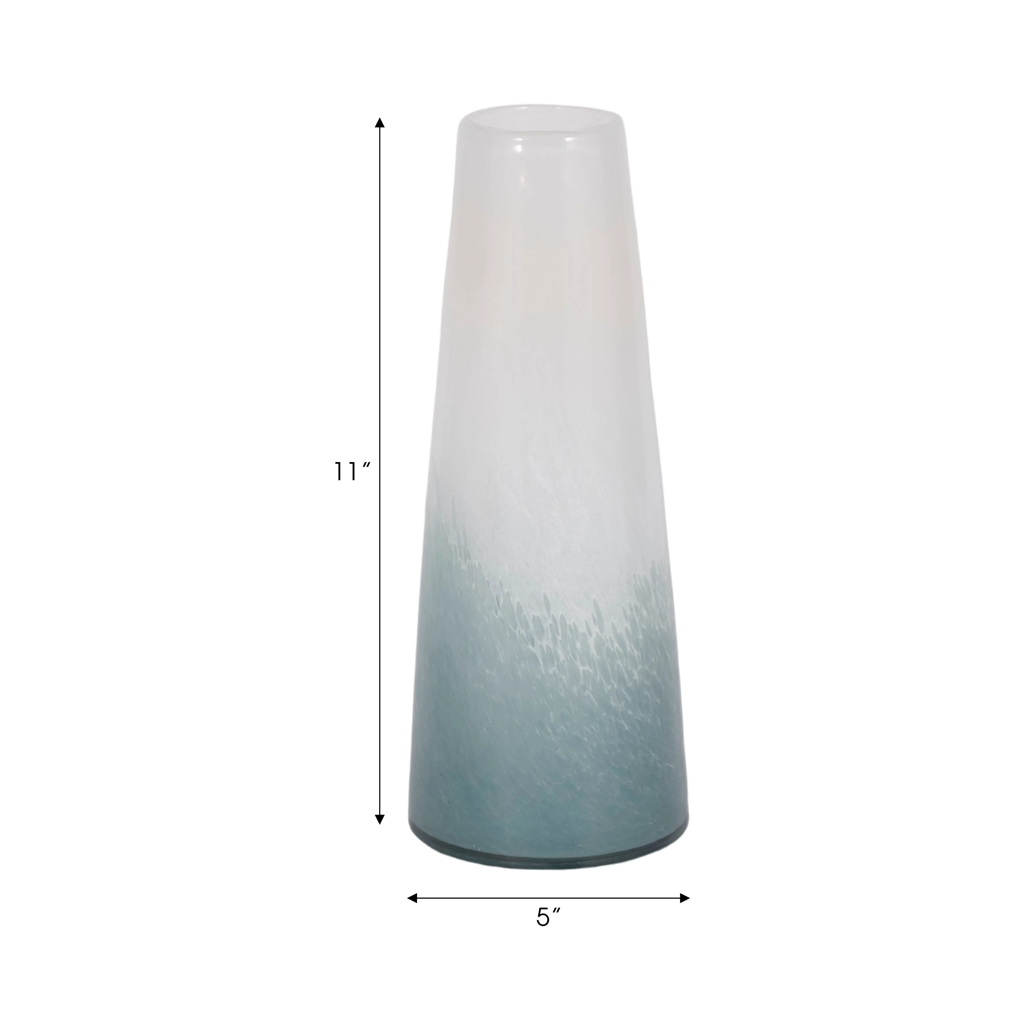 11" Light Blue Waters Vase, Blue/white