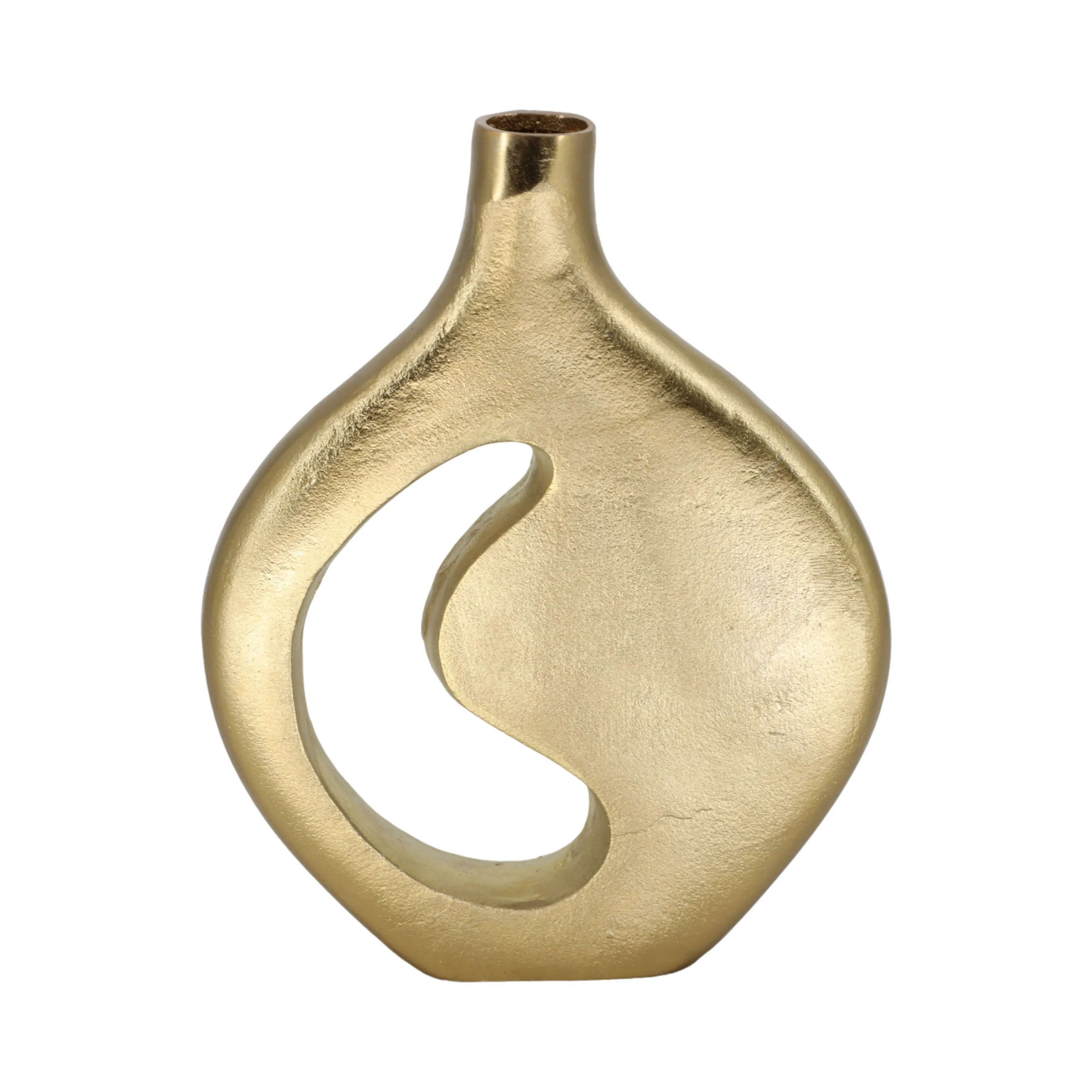 12" Adair Champagne Metal Vase