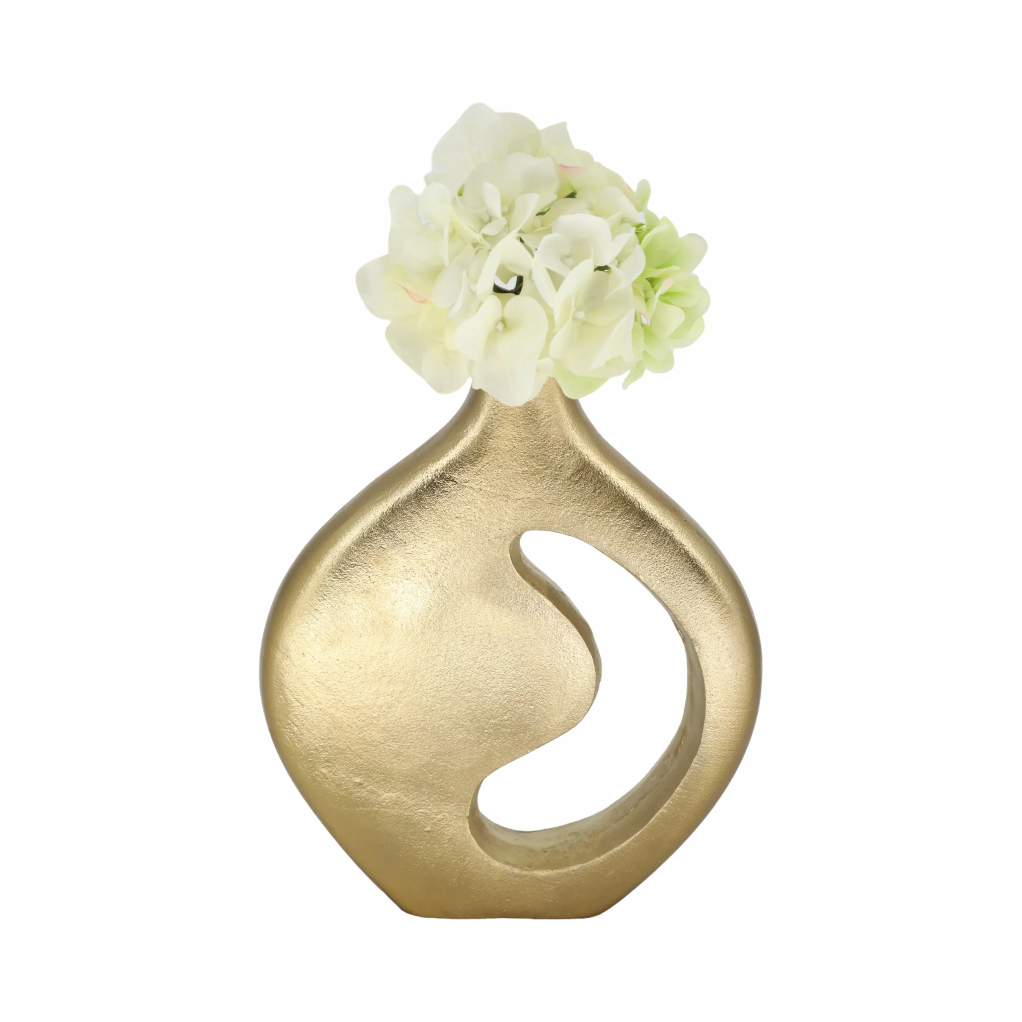12" Adair Champagne Metal Vase