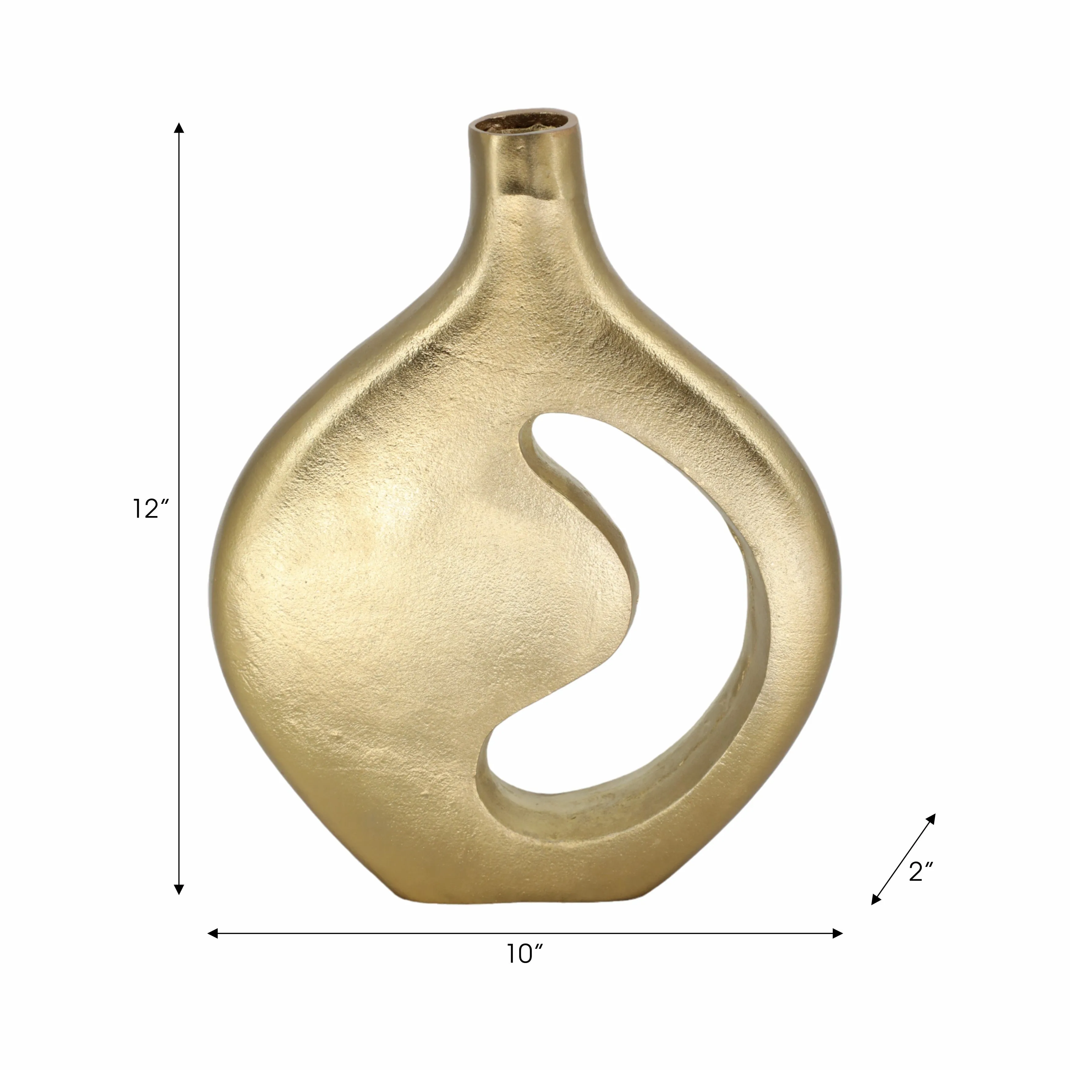 12" Adair Champagne Metal Vase