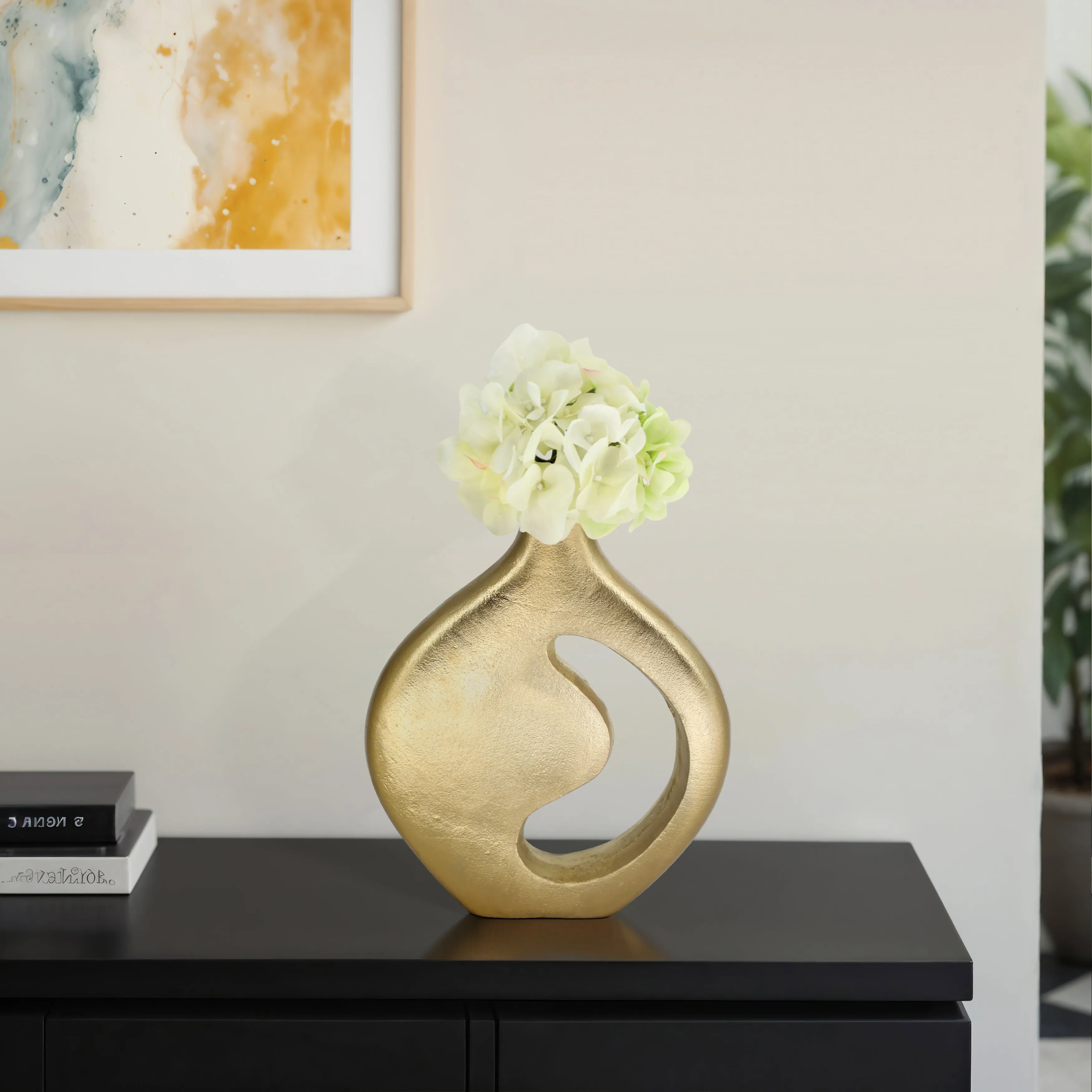 12" Adair Champagne Metal Vase