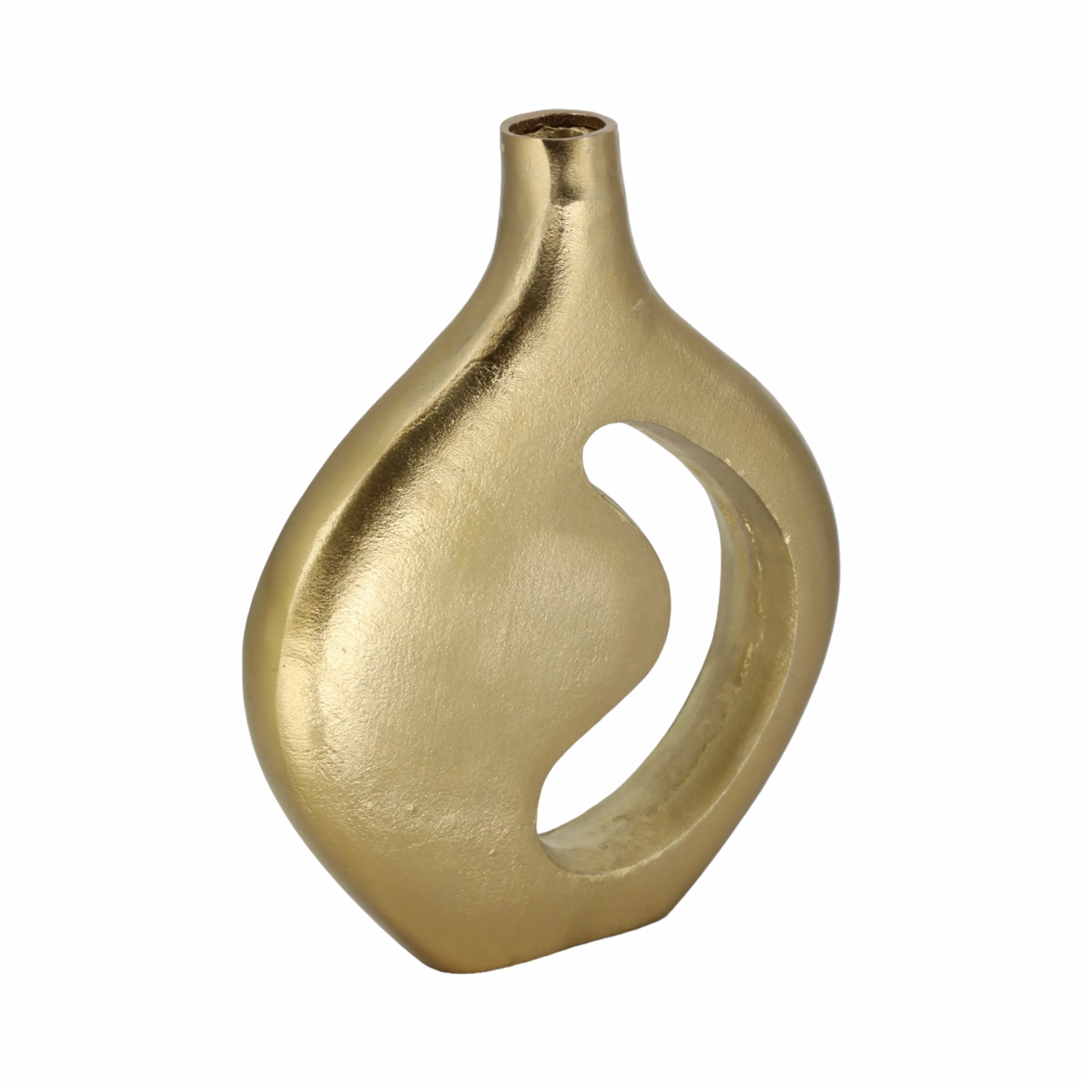 12" Adair Champagne Metal Vase
