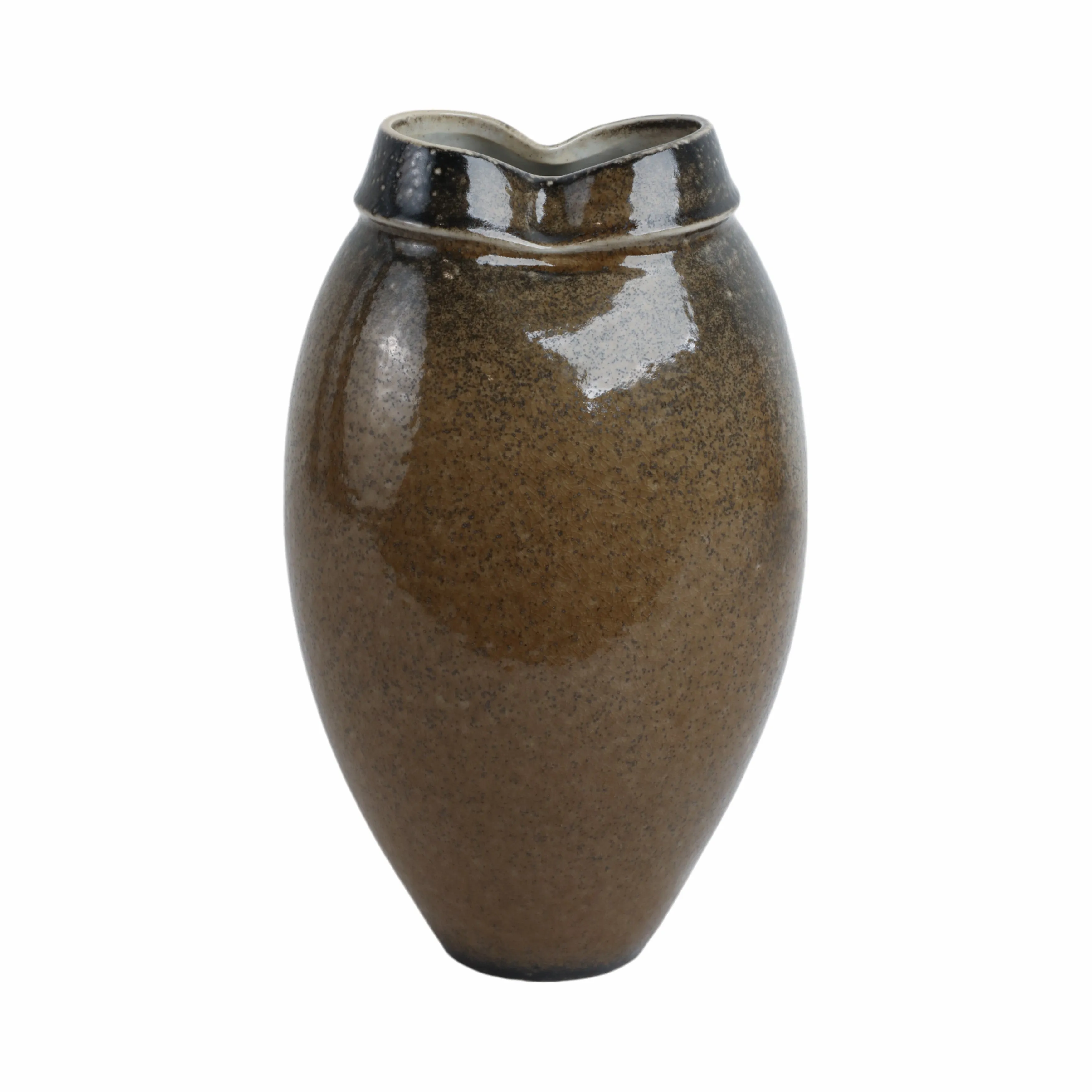 12" Callen Tall Porcelain Vase, Brown