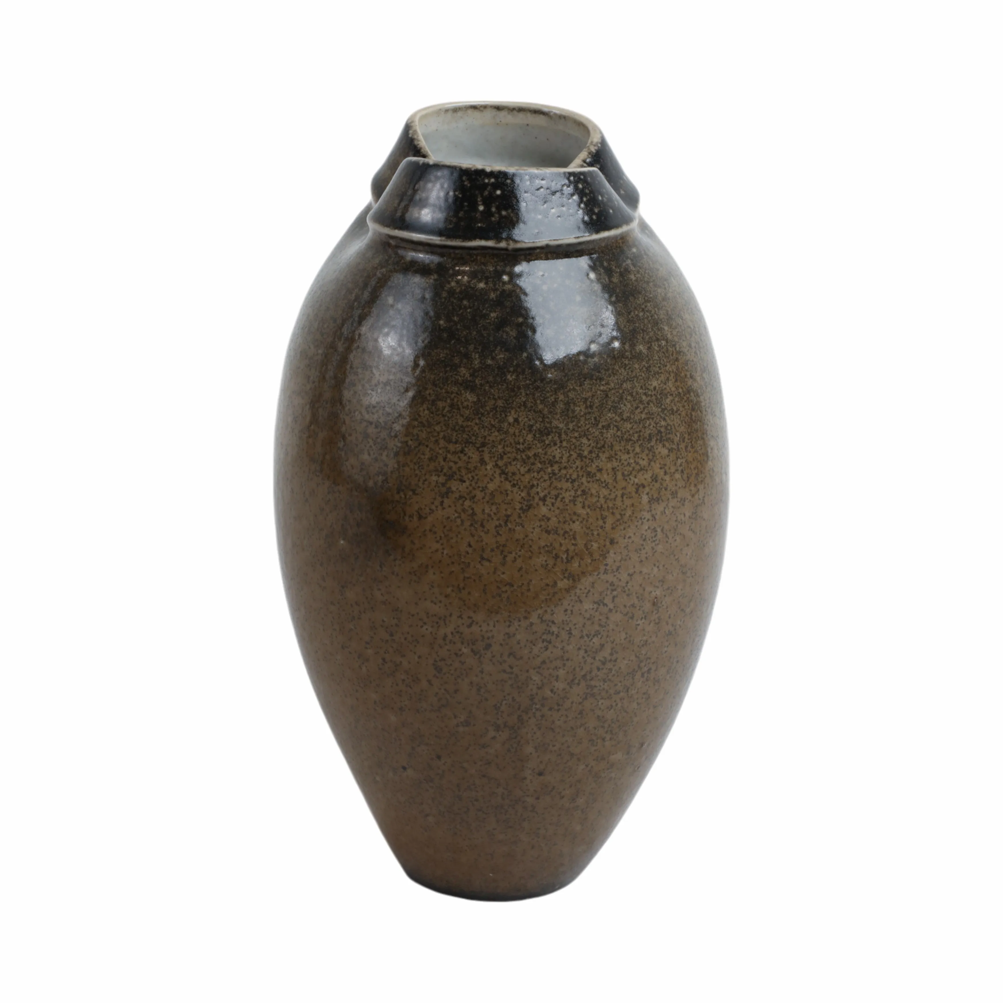 12" Callen Tall Porcelain Vase, Brown