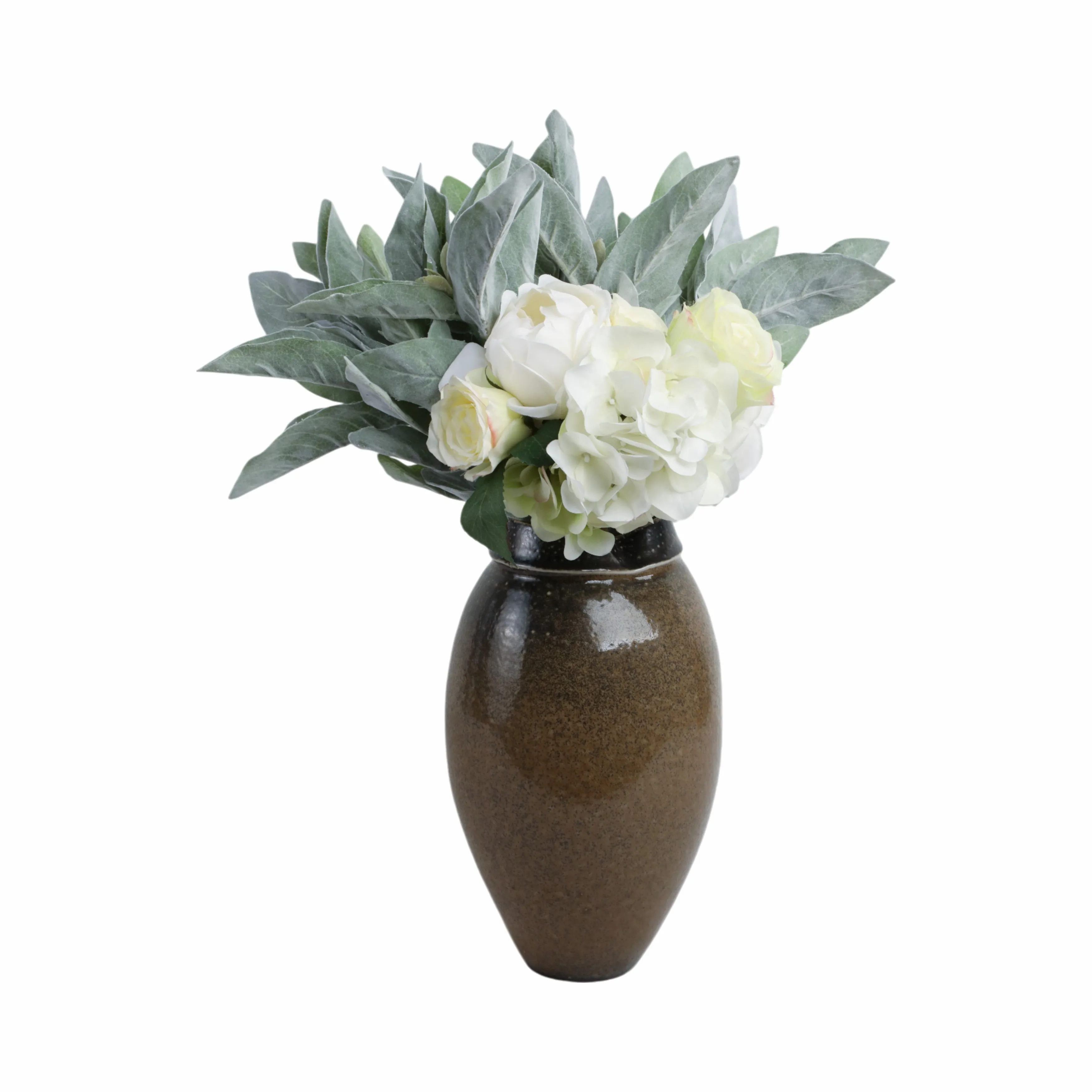 12" Callen Tall Porcelain Vase, Brown
