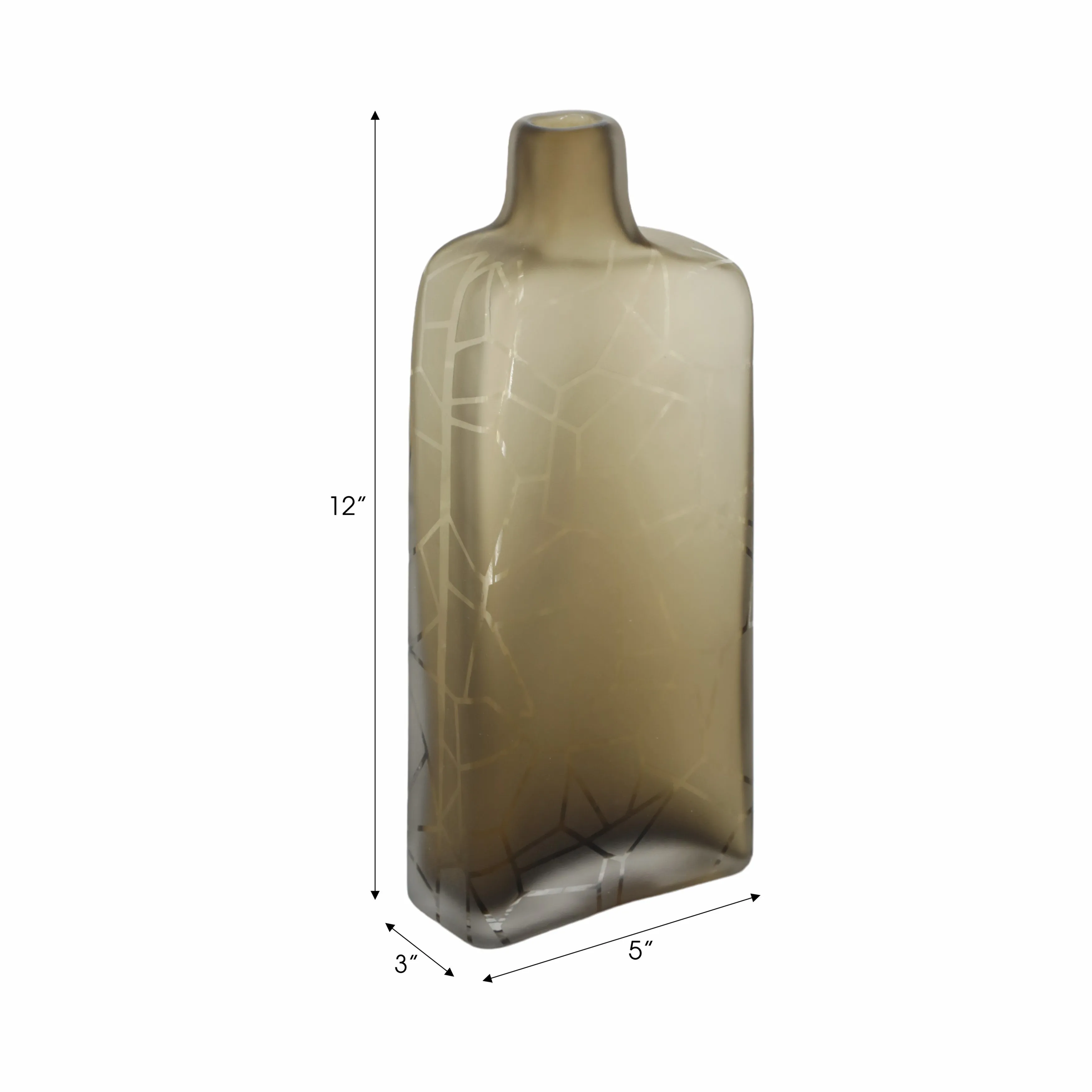 12" Kabir Small Brown Glass Vase