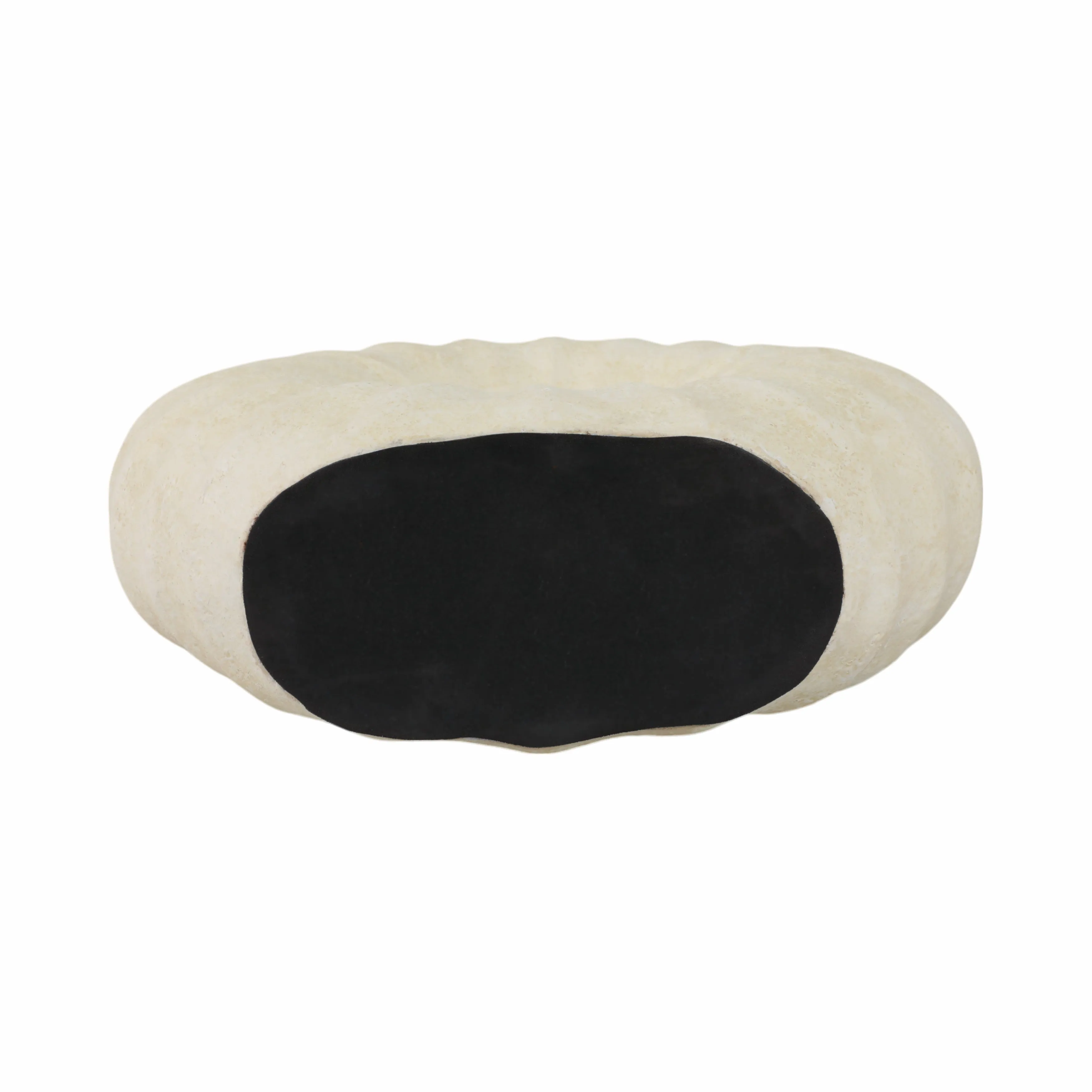 12" Ridged Open Cut-out Terracotta Vase, Ivory