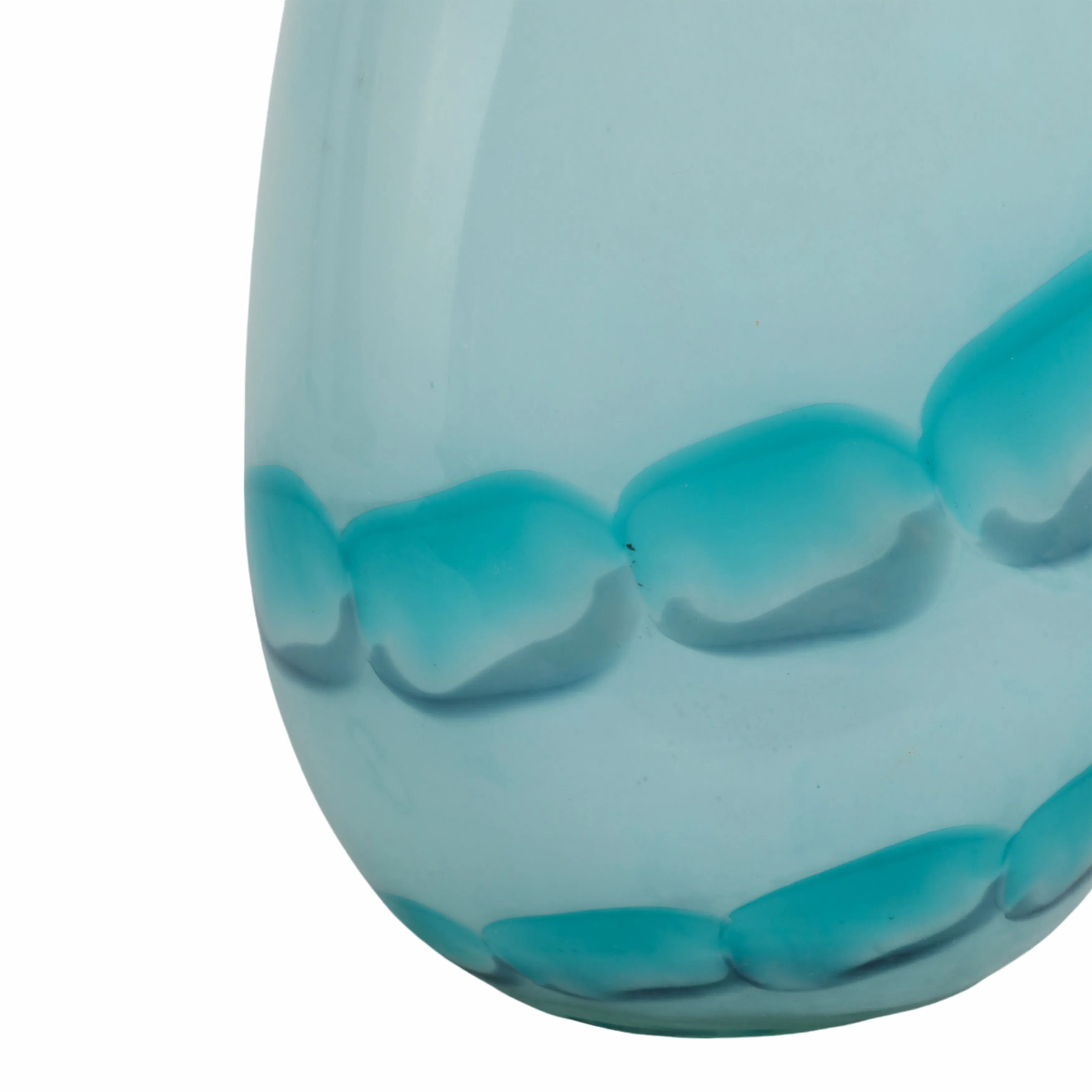 12x7" Bead Pattern Glass Vase, Blue