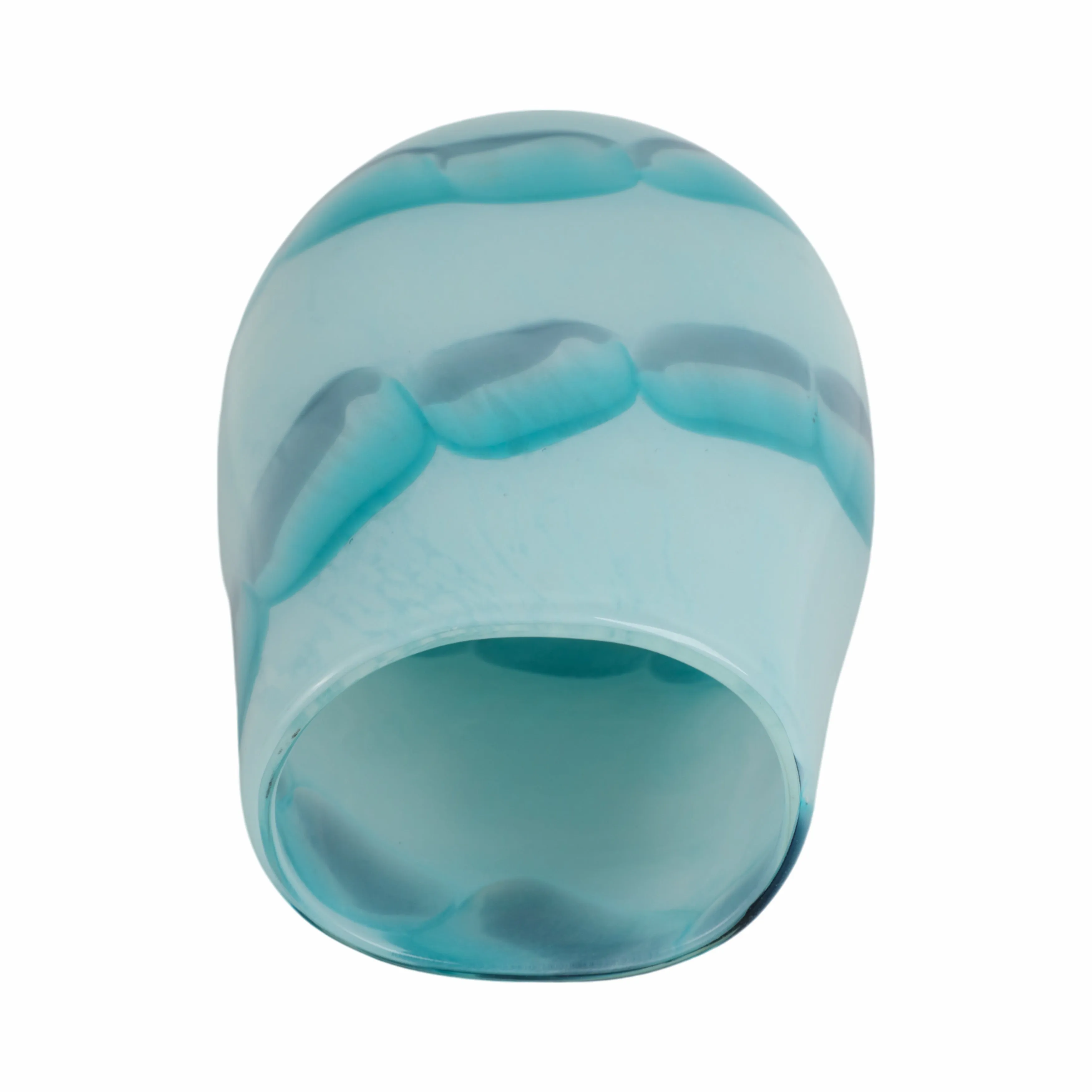 12x7" Bead Pattern Glass Vase, Blue
