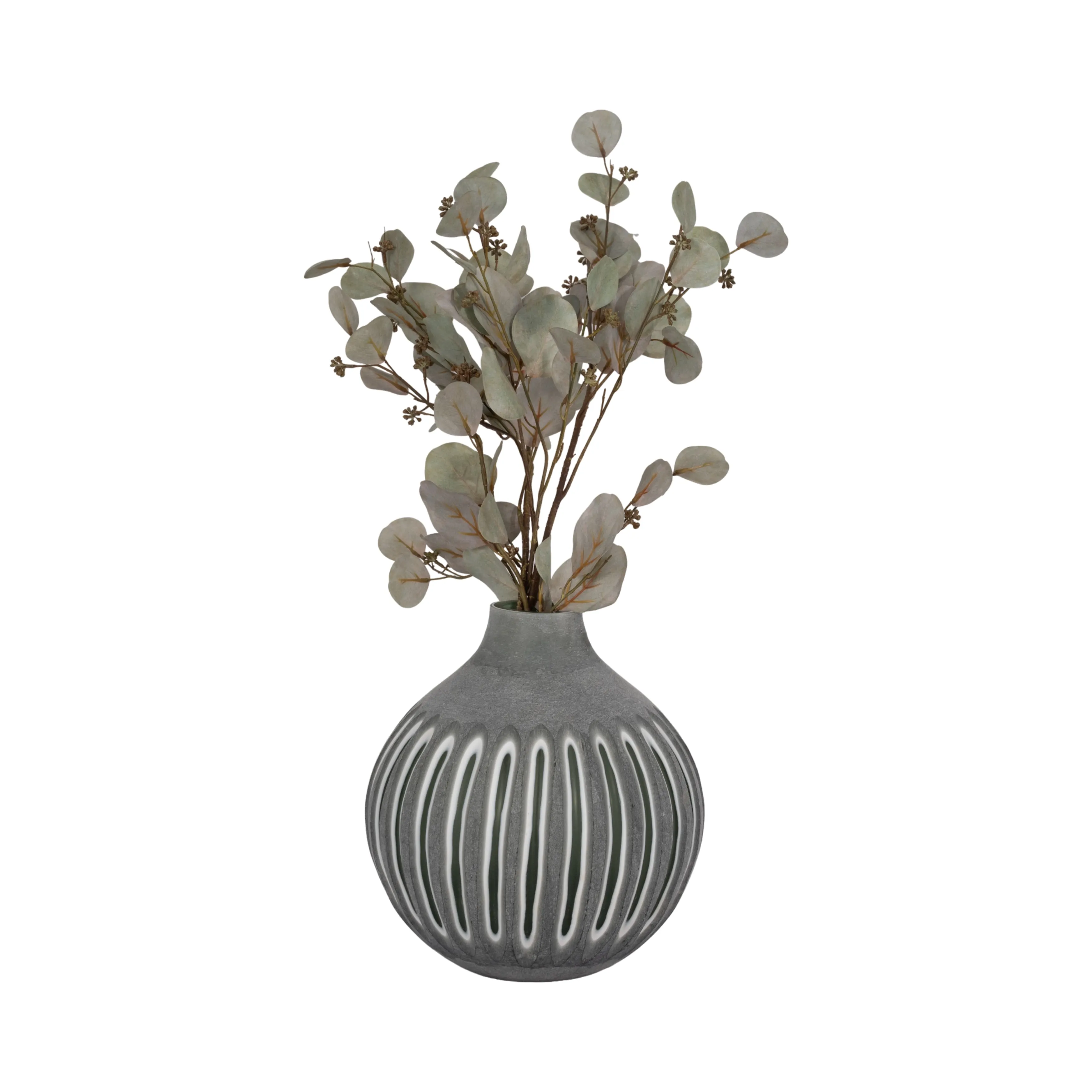 13" ABBOT MEDIUM GREEN GLASS VASE