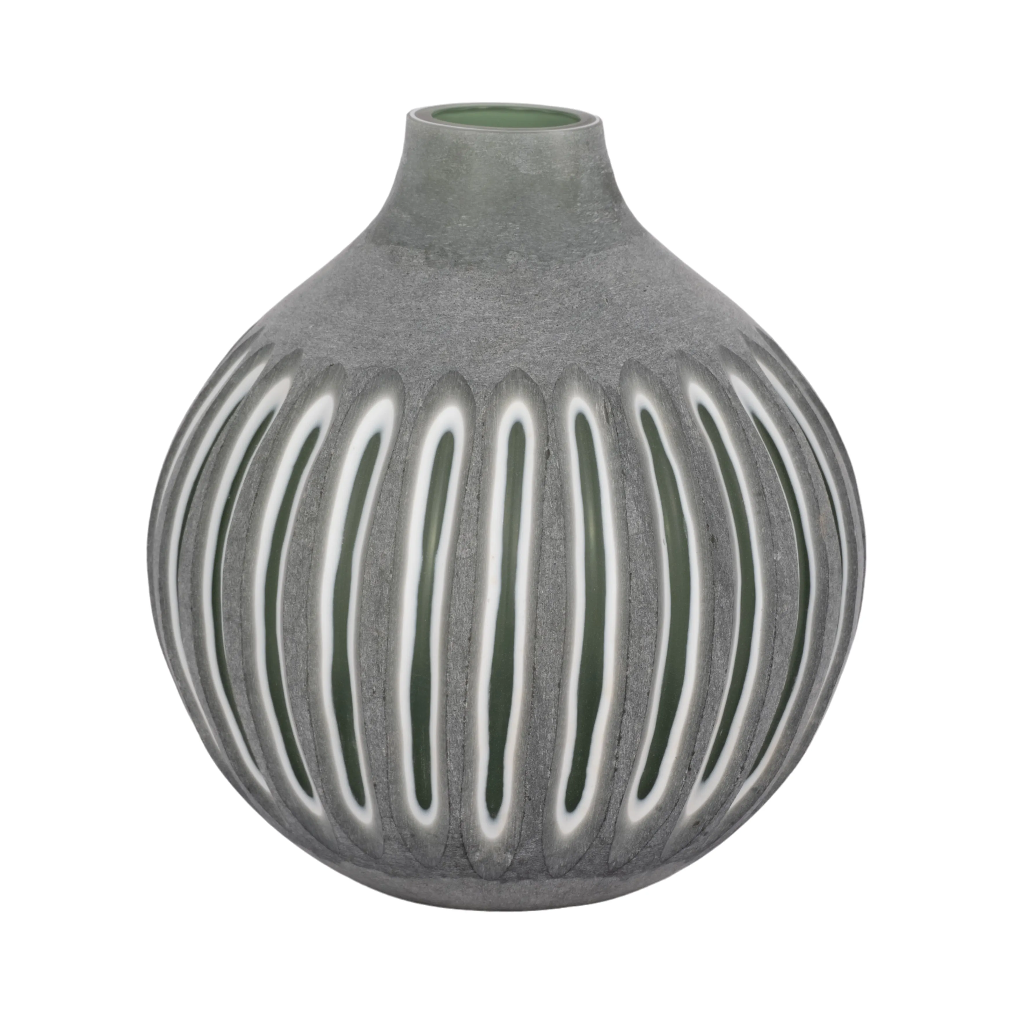 13" ABBOT MEDIUM GREEN GLASS VASE