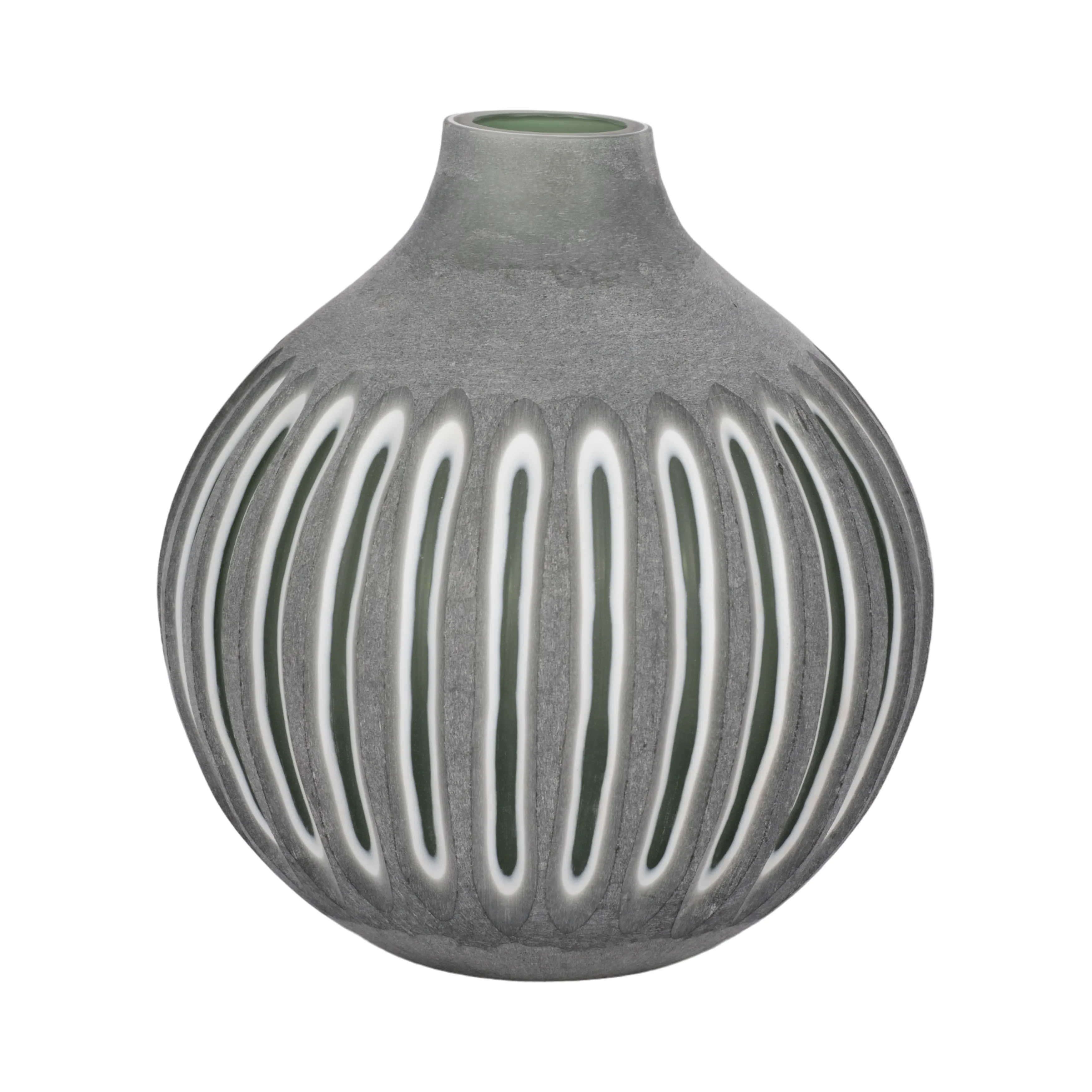 13" ABBOT MEDIUM GREEN GLASS VASE