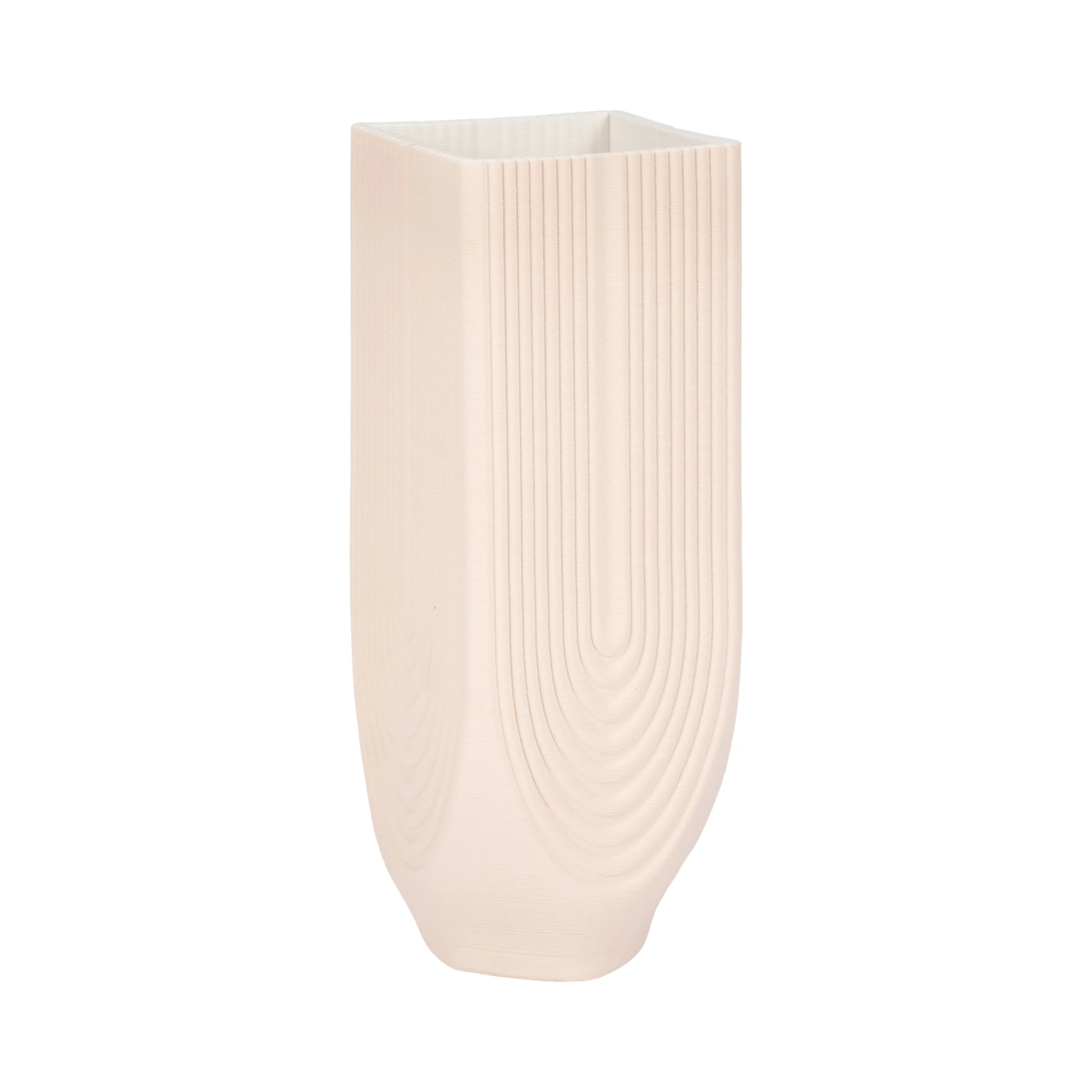 13" CORSICA 3D PRINTED VASE, ROSE SMOKE