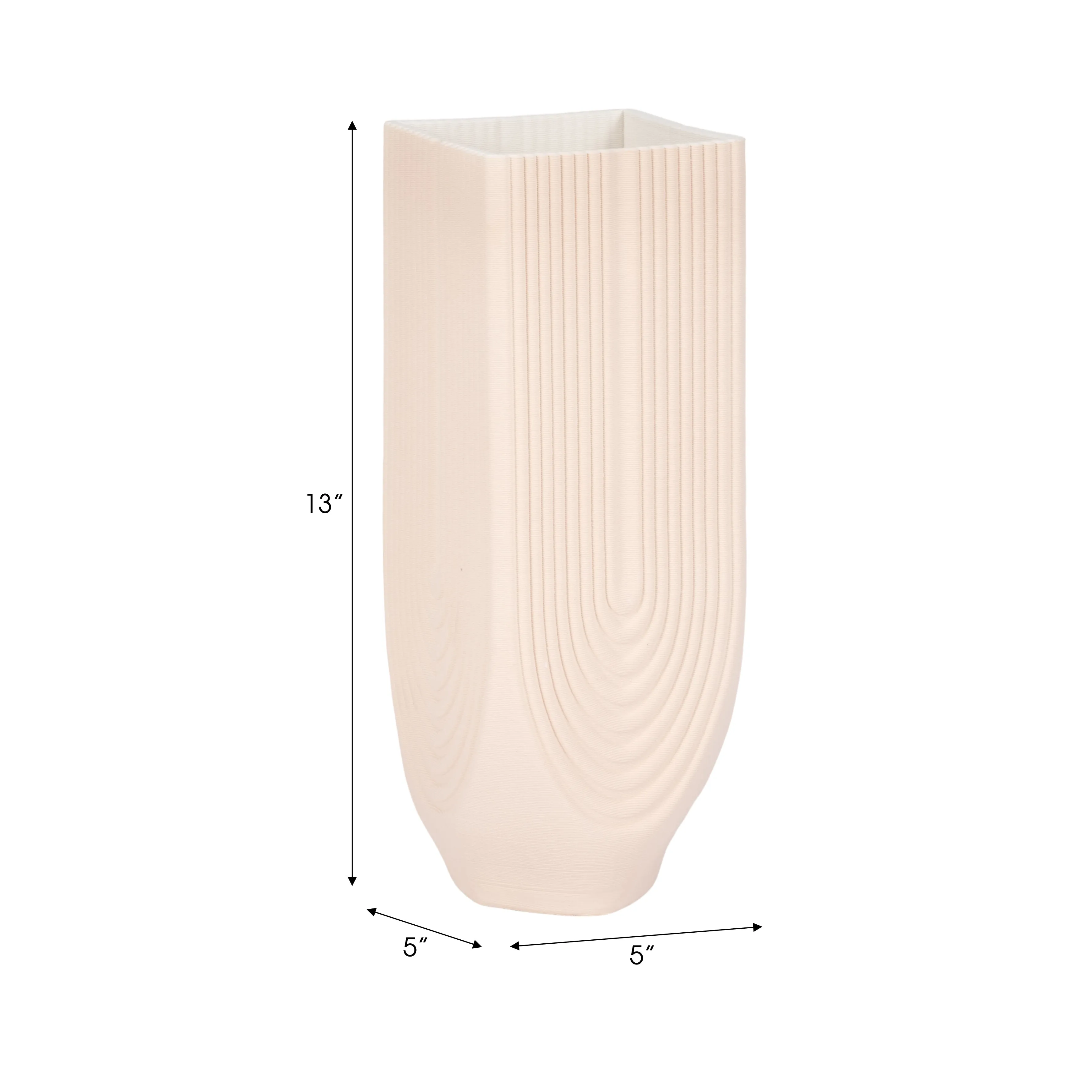 13" CORSICA 3D PRINTED VASE, ROSE SMOKE