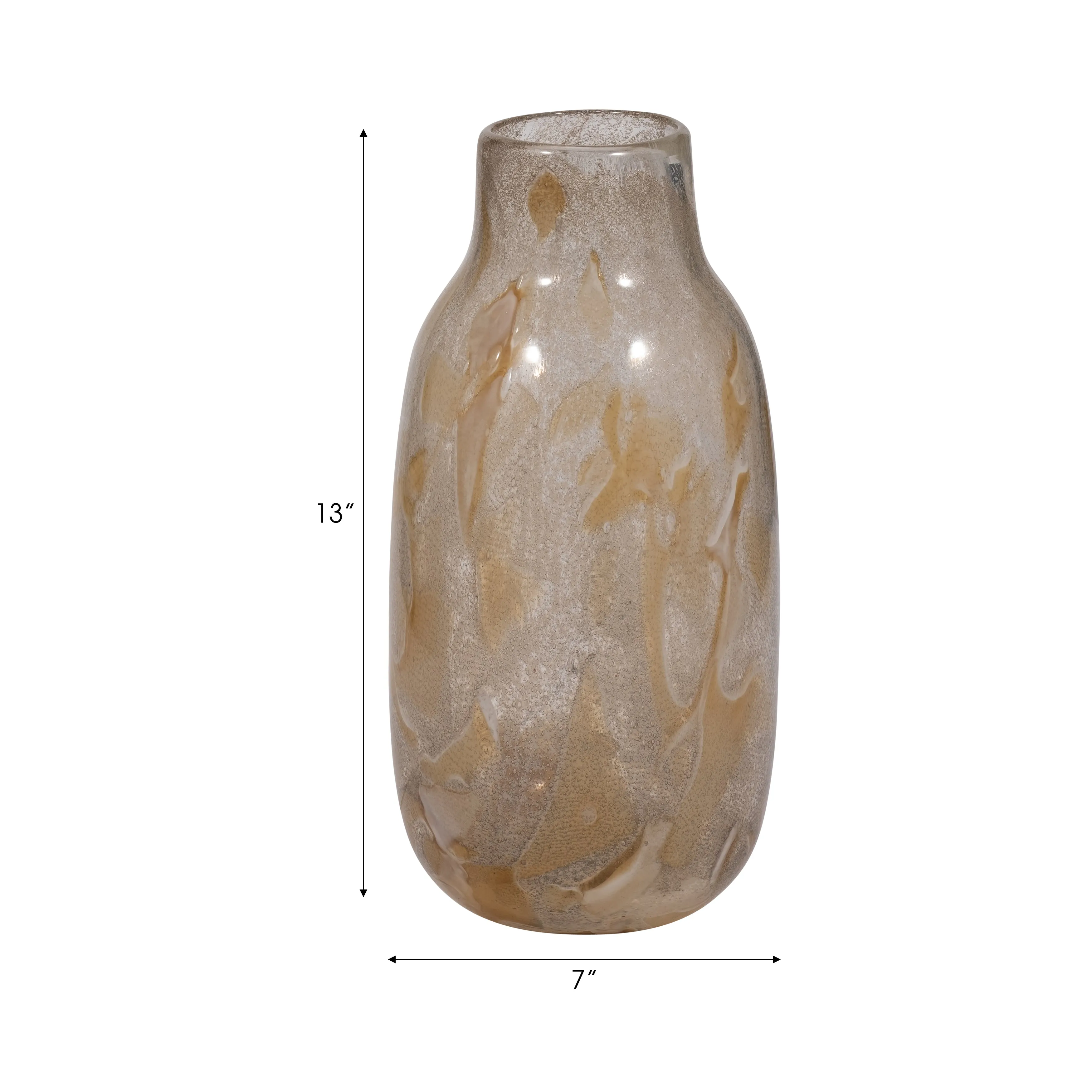 13" FOLEY SMALL NATURAL GLASS VASE