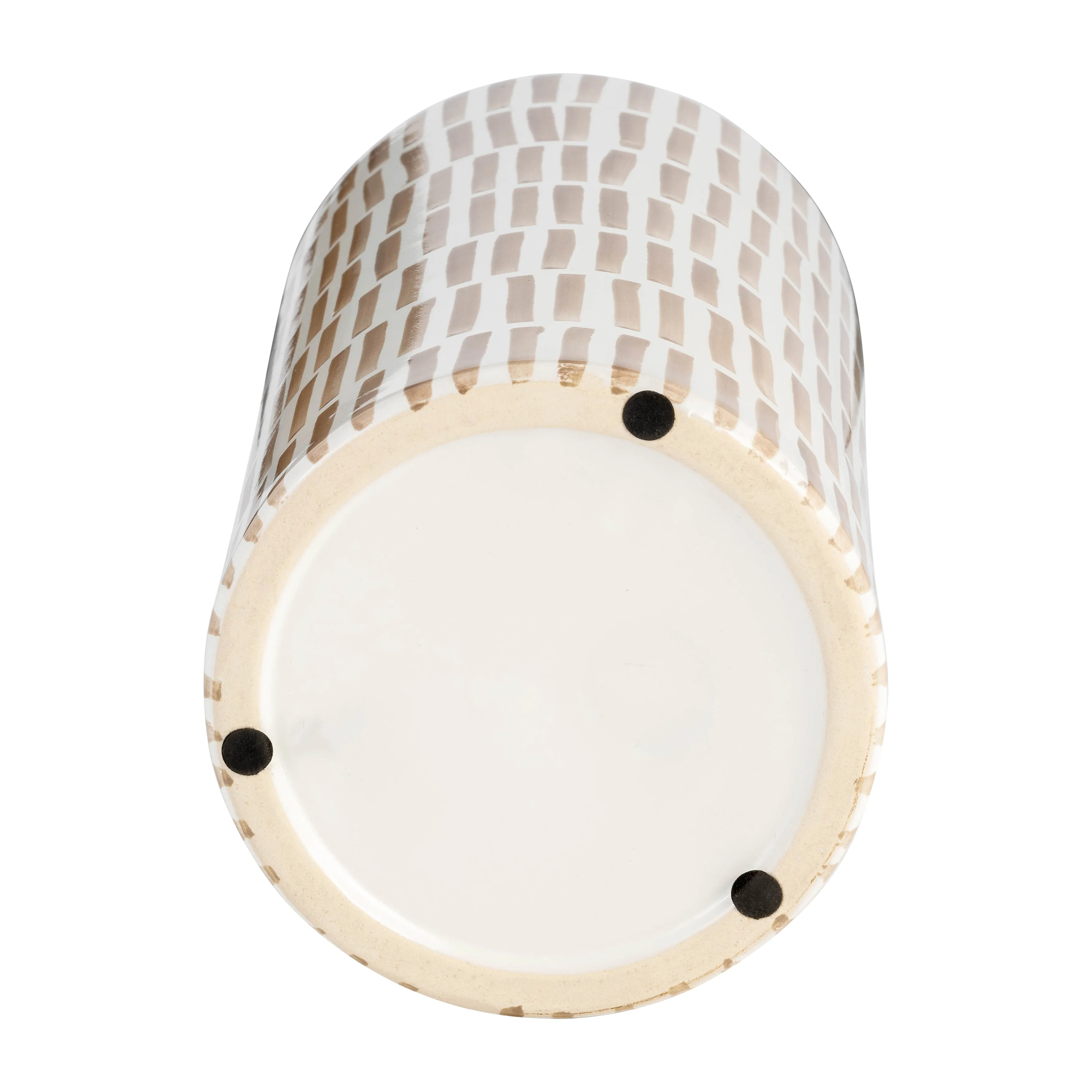 13" JAR W/ GOLD LID, TAN