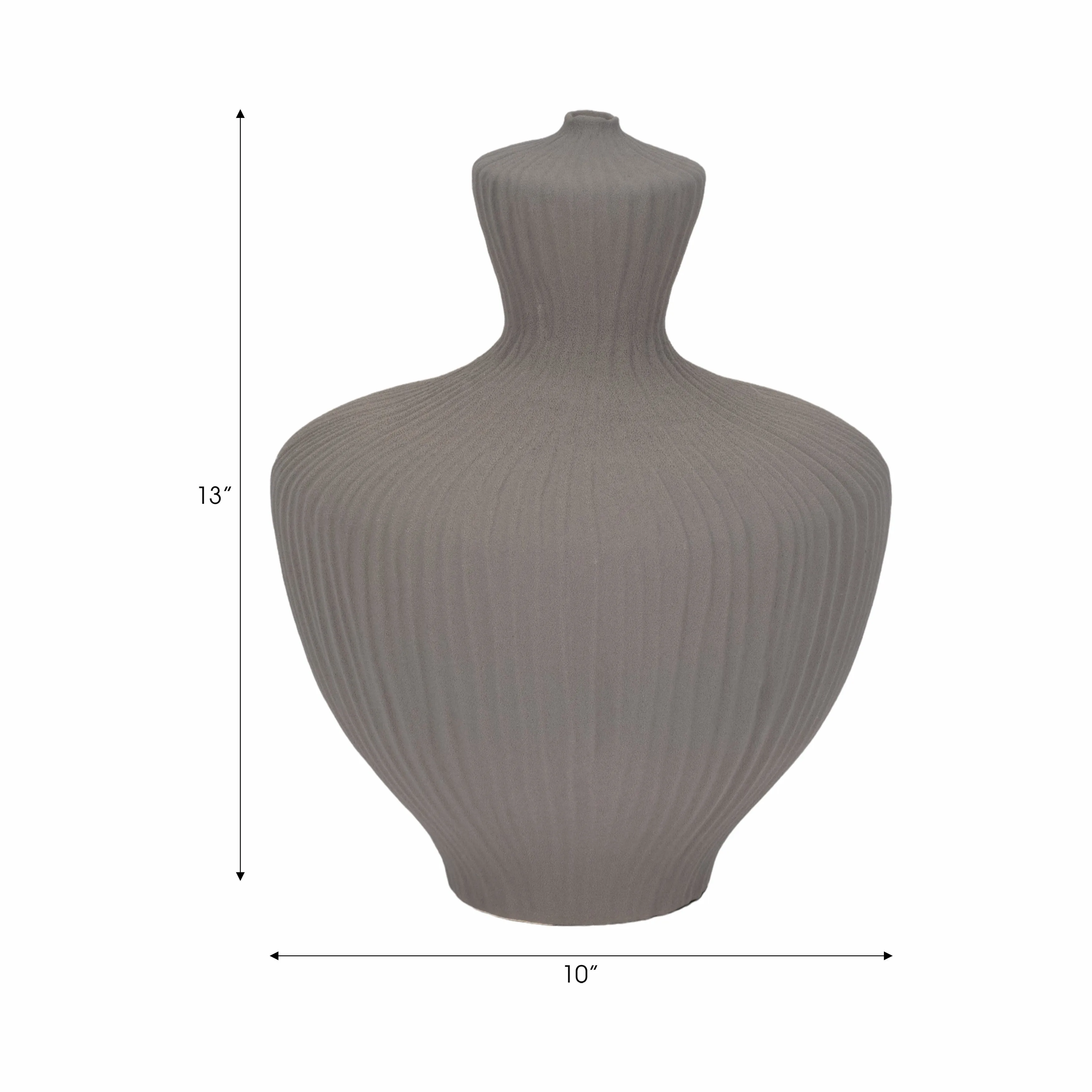 13" LOMBOK LARGE VASE, GRAY