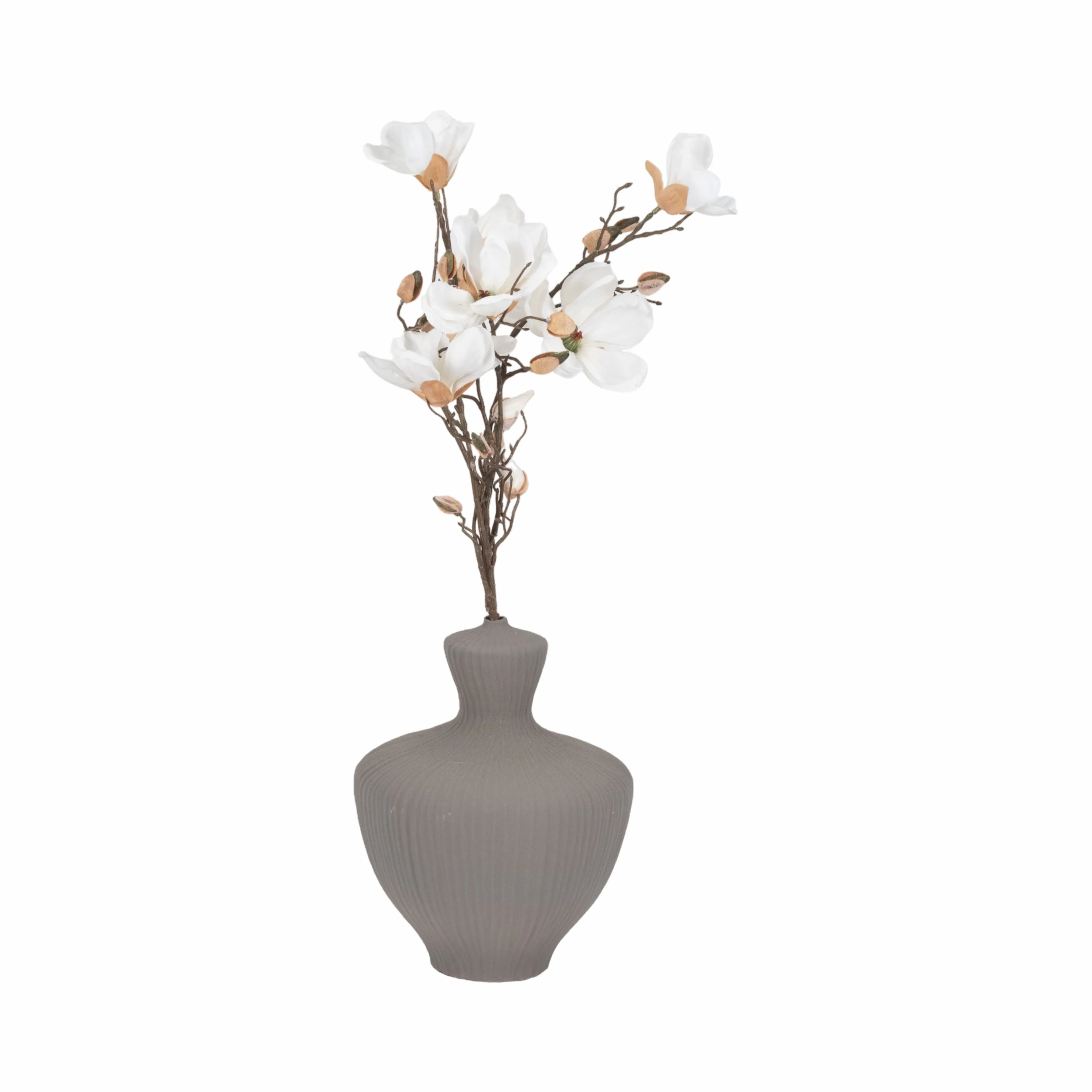 13" LOMBOK LARGE VASE, GRAY