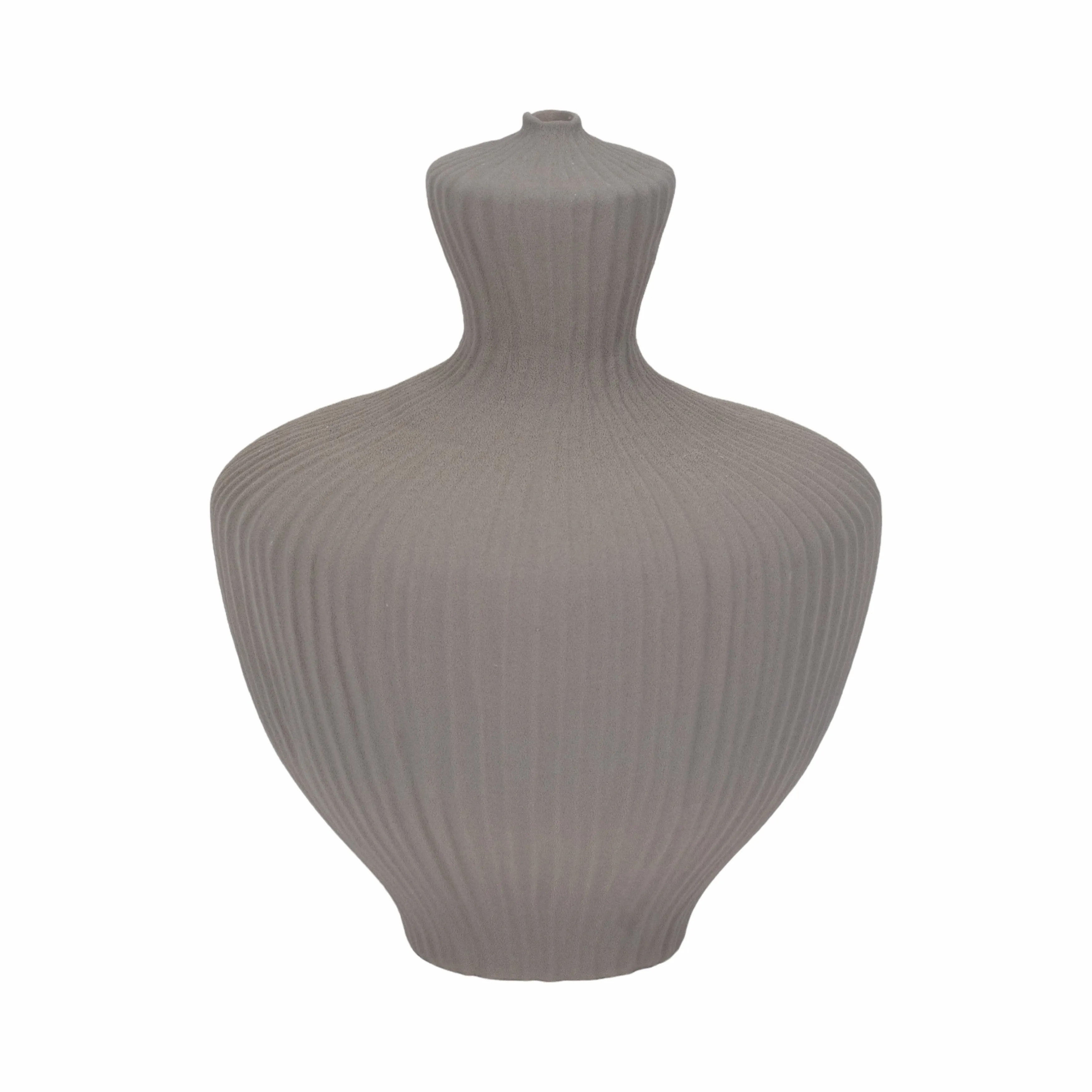 13" LOMBOK LARGE VASE, GRAY
