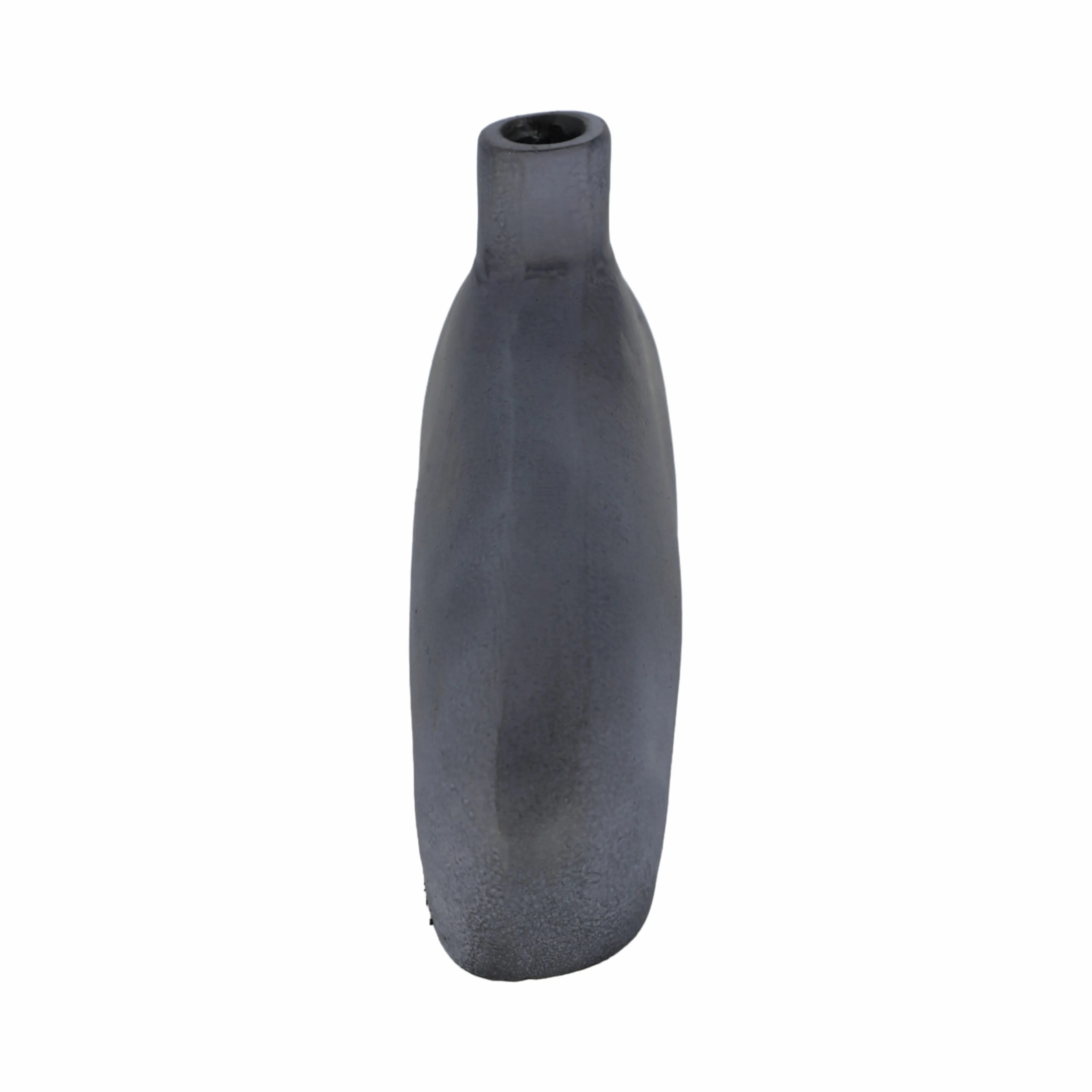 13" MAUER SLEEK METAL GRAY VASE