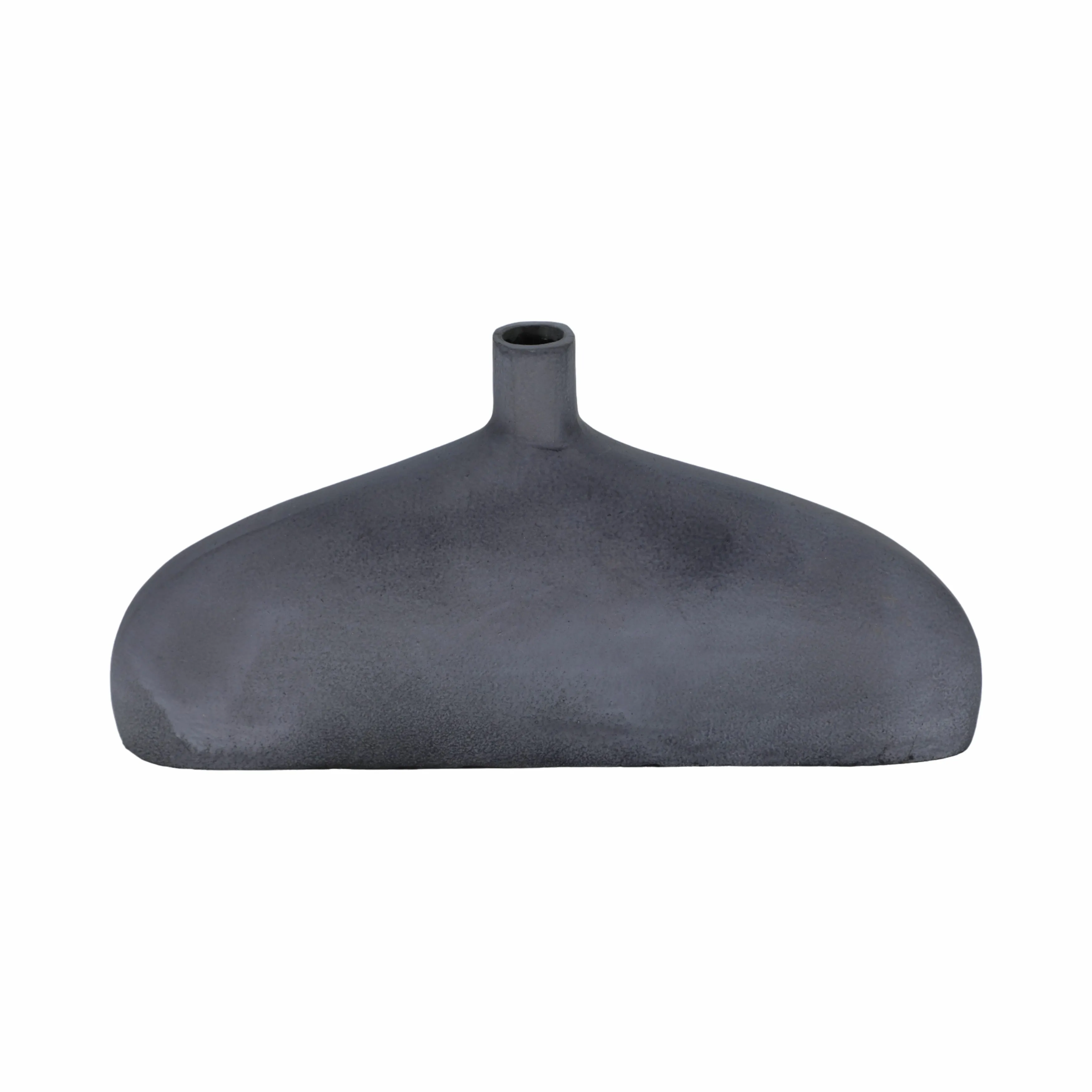 13" MAUER SLEEK METAL GRAY VASE