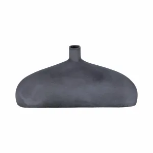 13" MAUER SLEEK METAL GRAY VASE