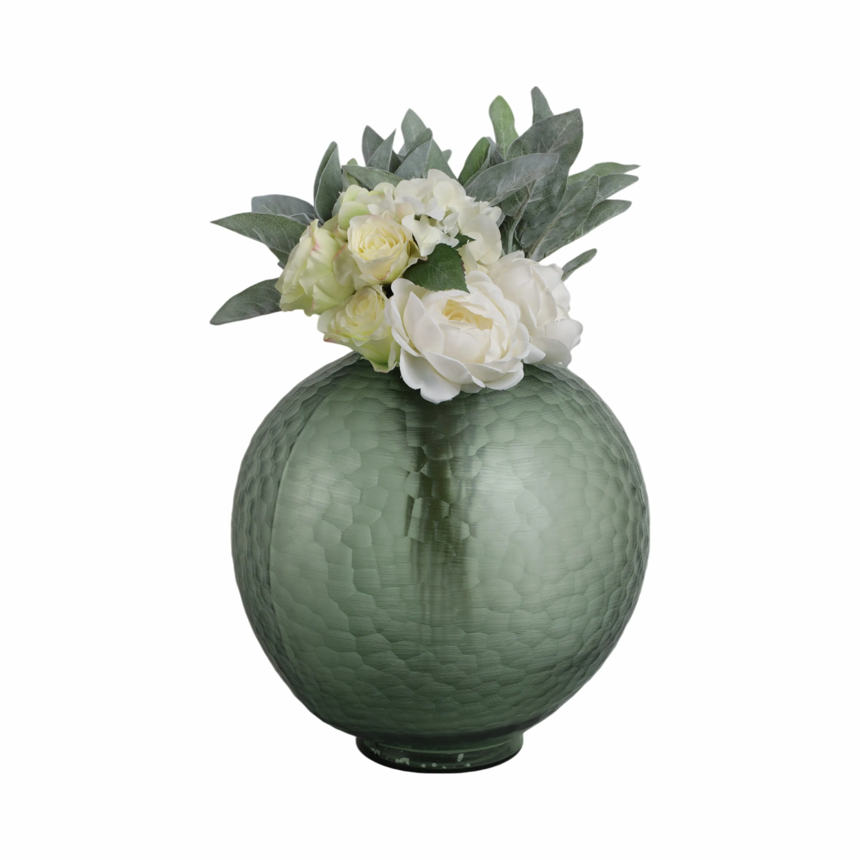14" Bastia Large Green Glass Vase