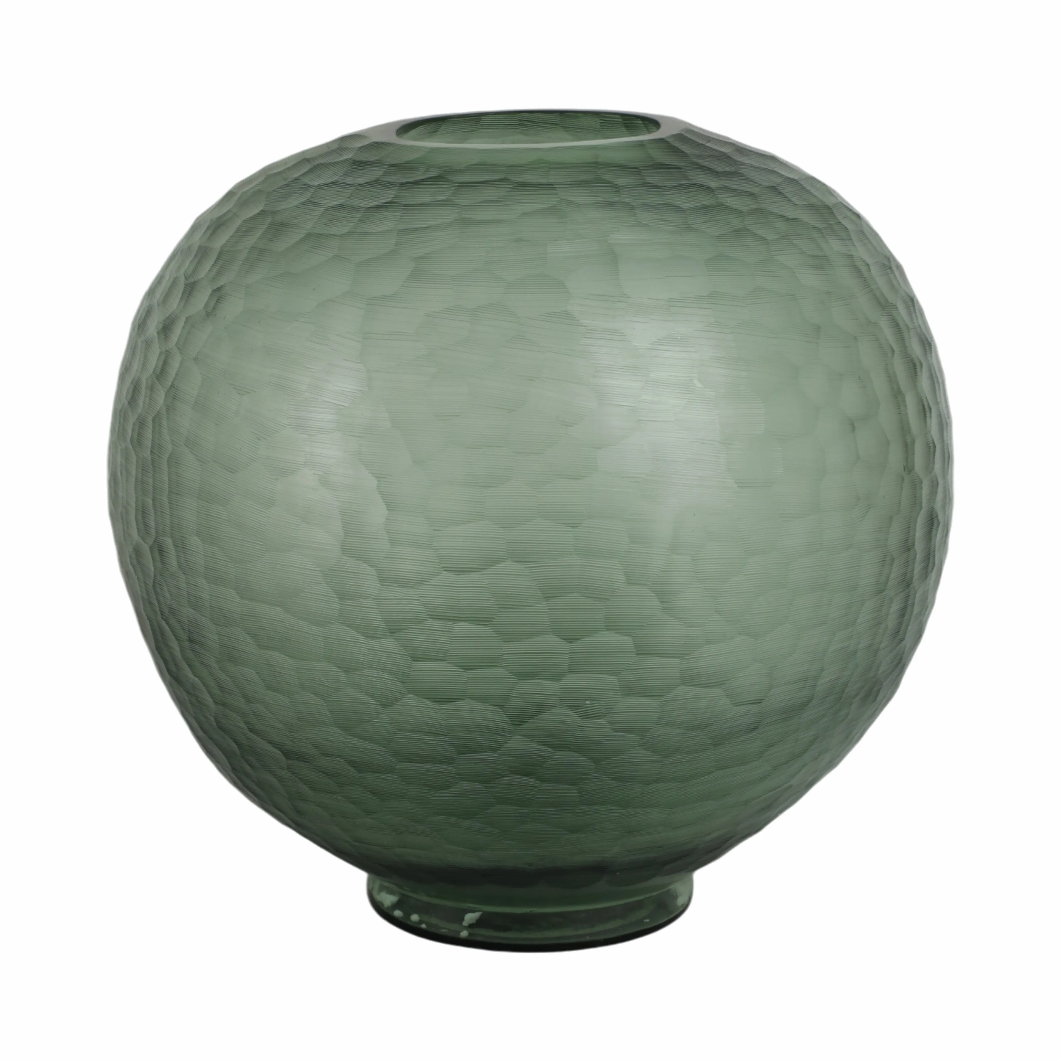 14" Bastia Large Green Glass Vase