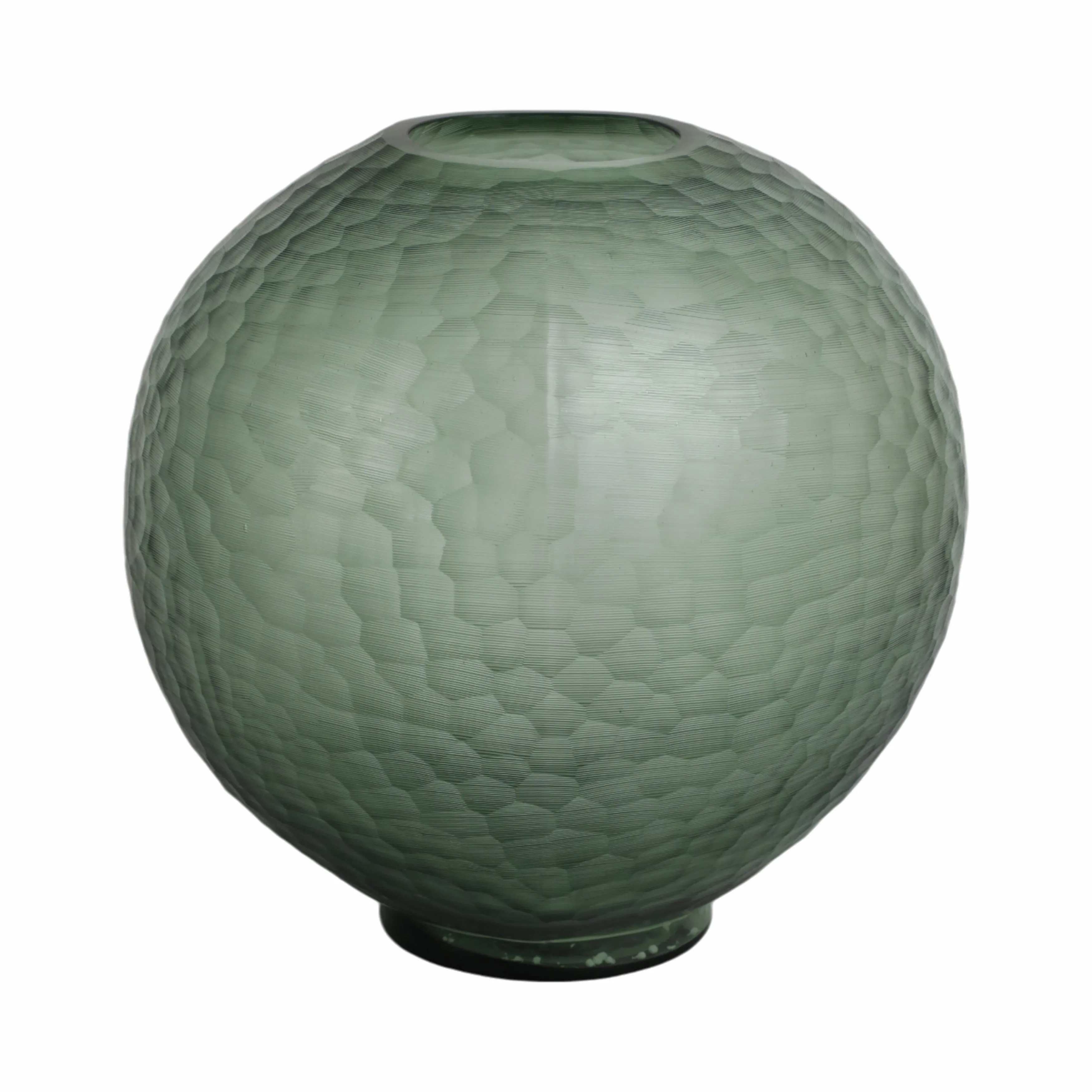 14" Bastia Large Green Glass Vase