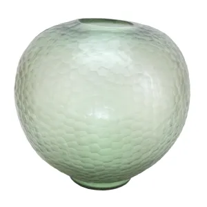 14" Bastia Large Green Glass Vase