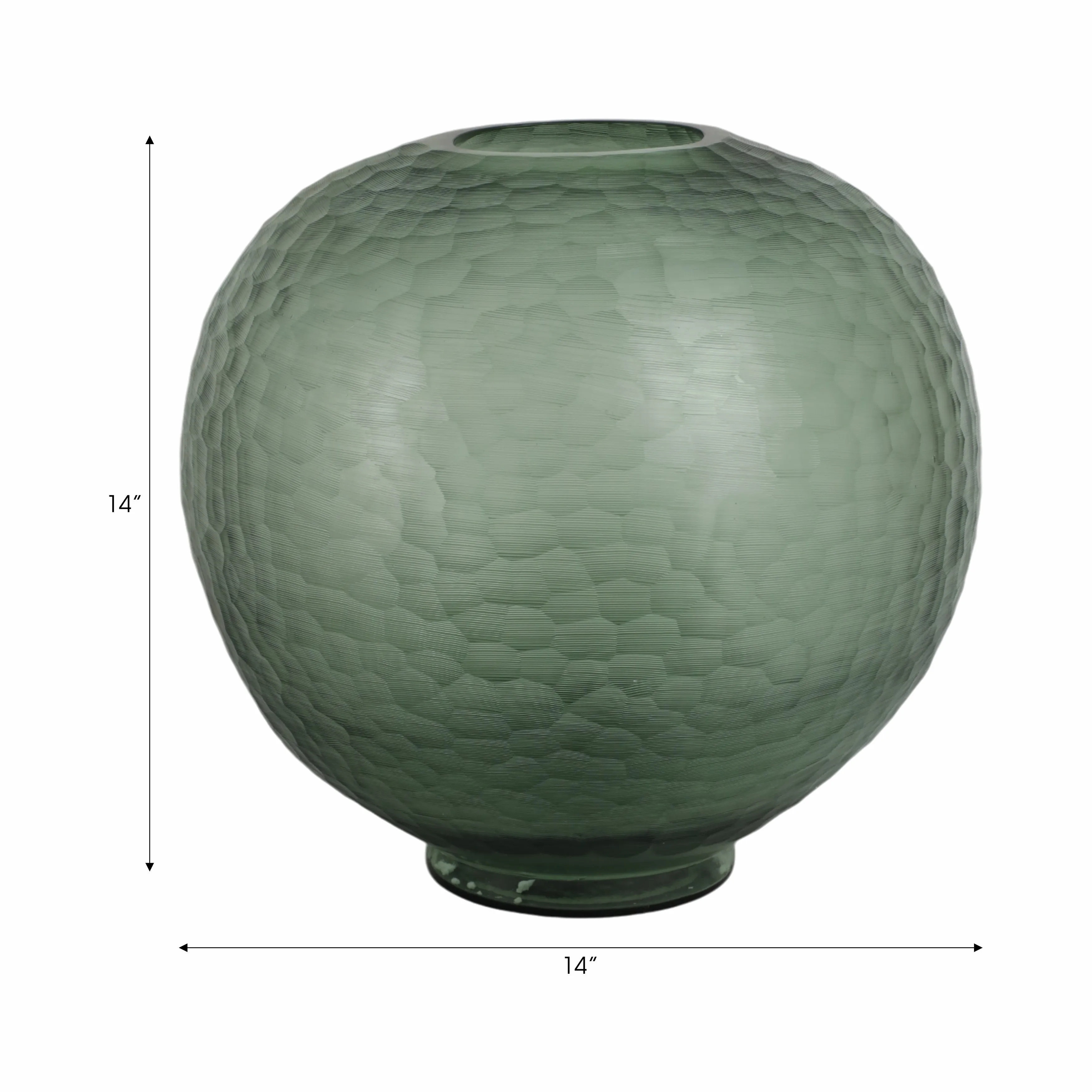 14" Bastia Large Green Glass Vase