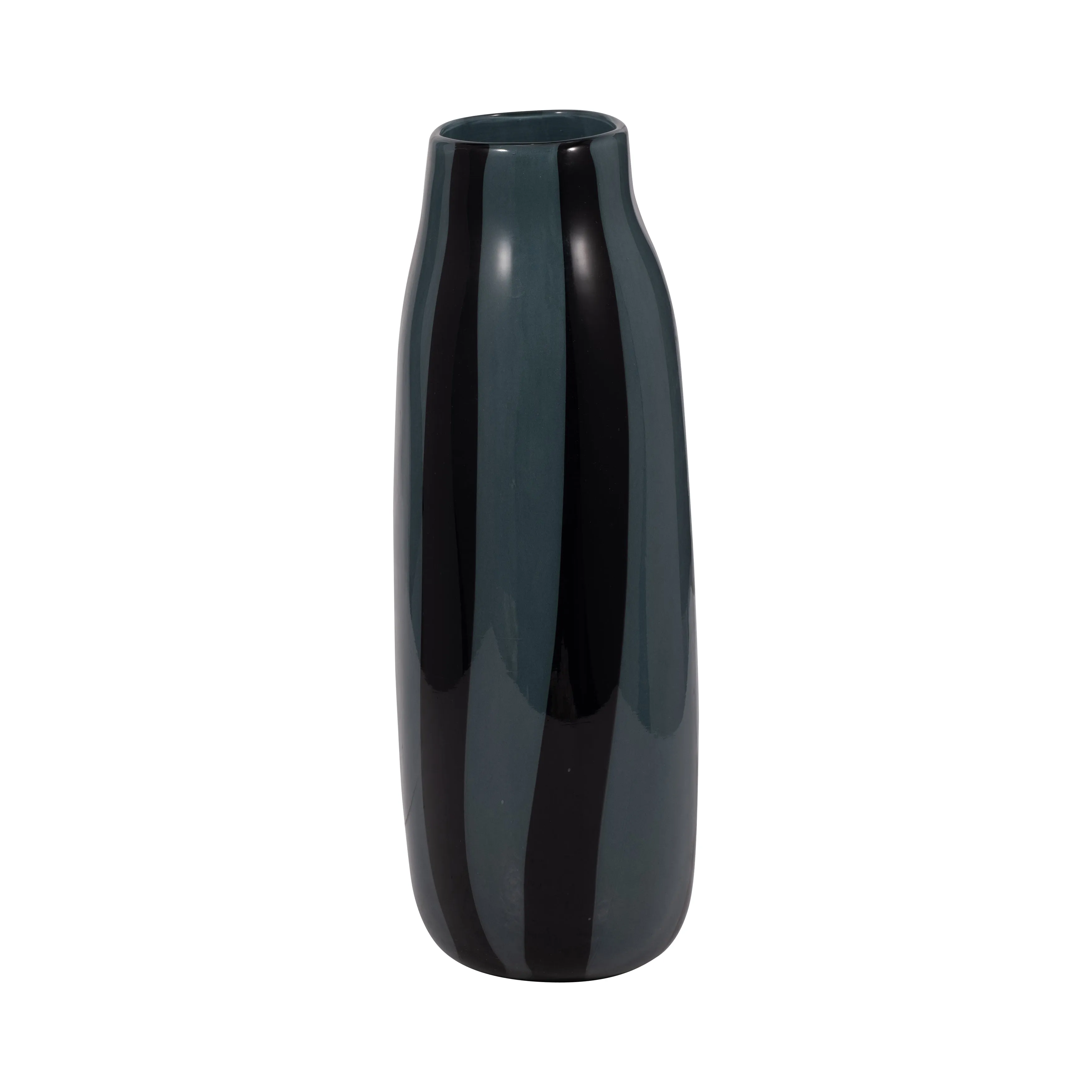 14" CAHAN LARGE BLACK STRIPED VASE