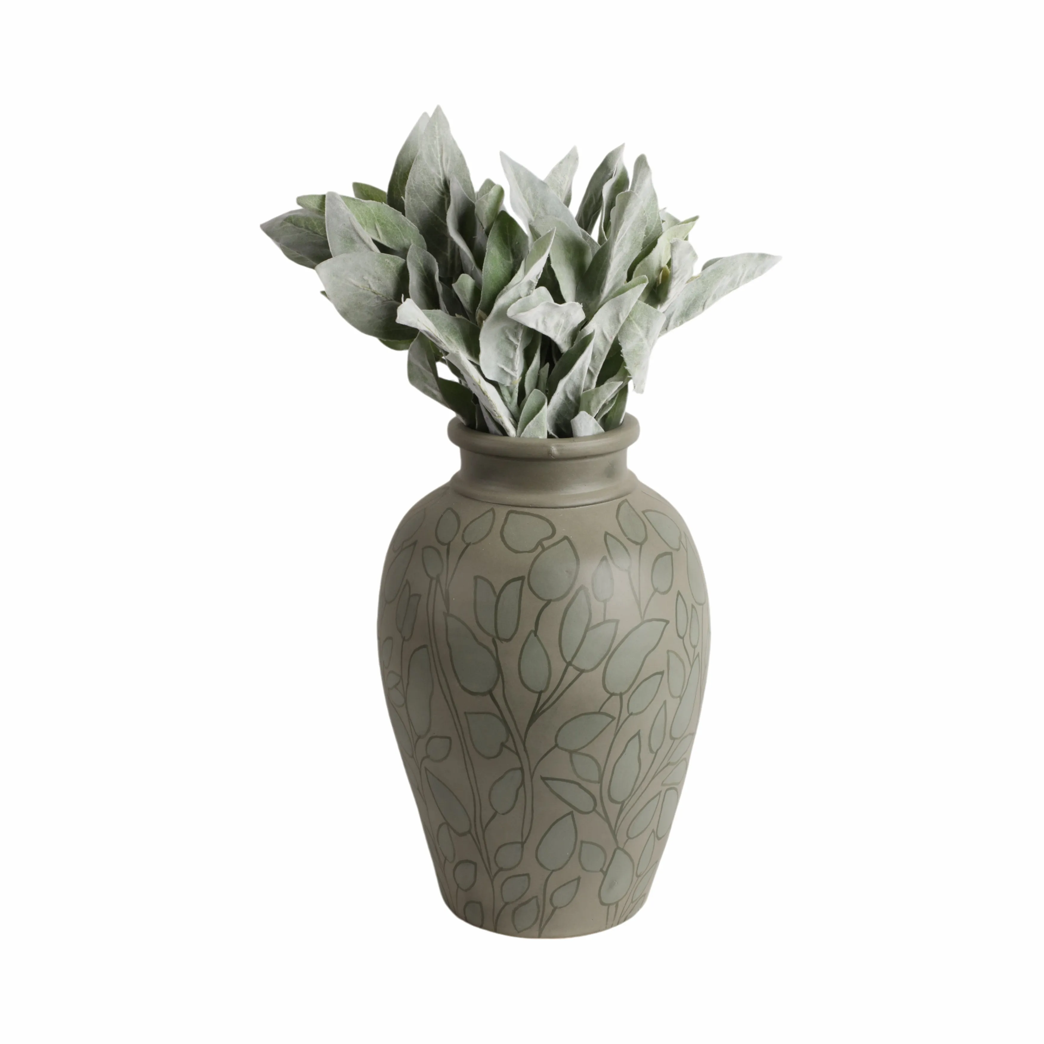 14" Macaire Small Green Vase