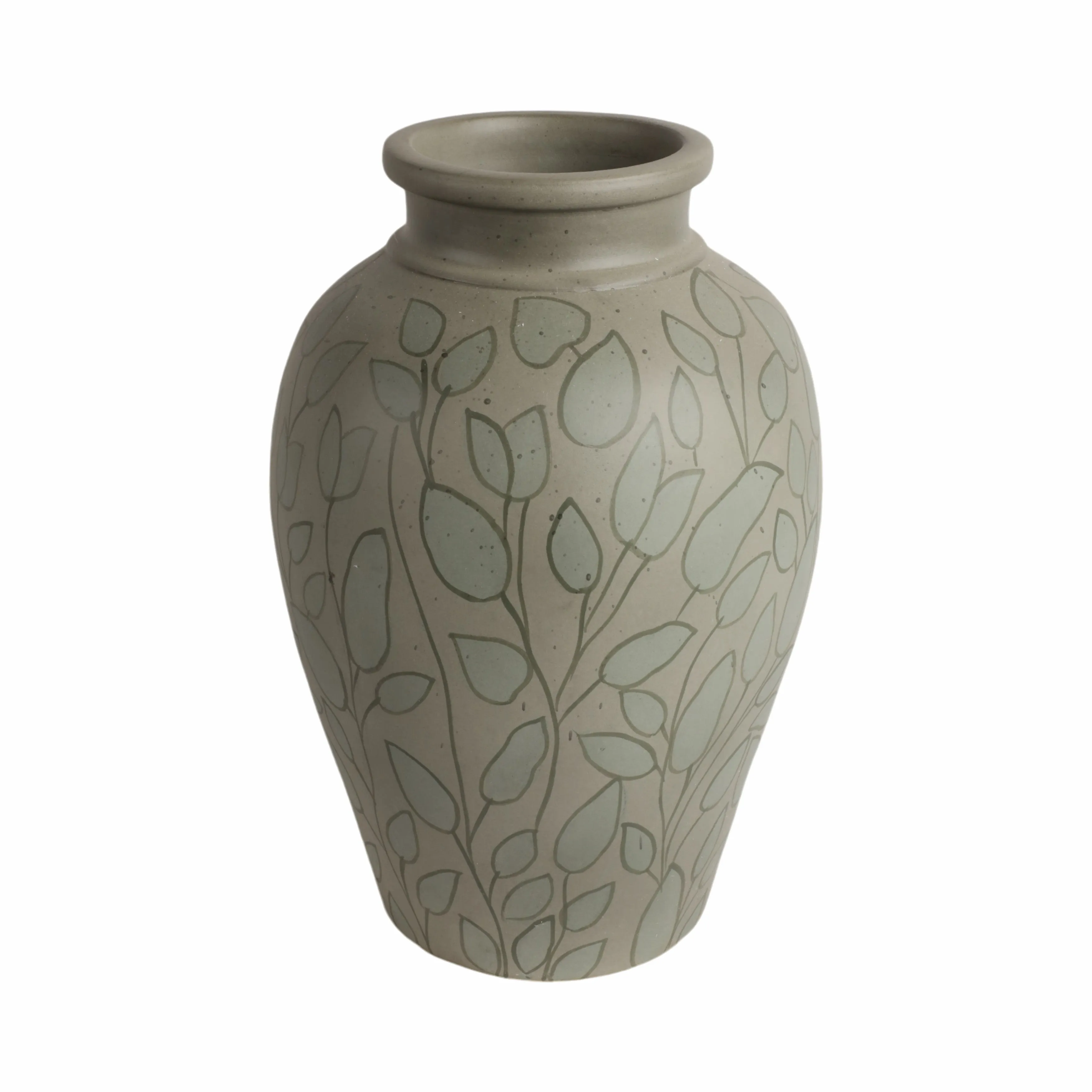 14" Macaire Small Green Vase