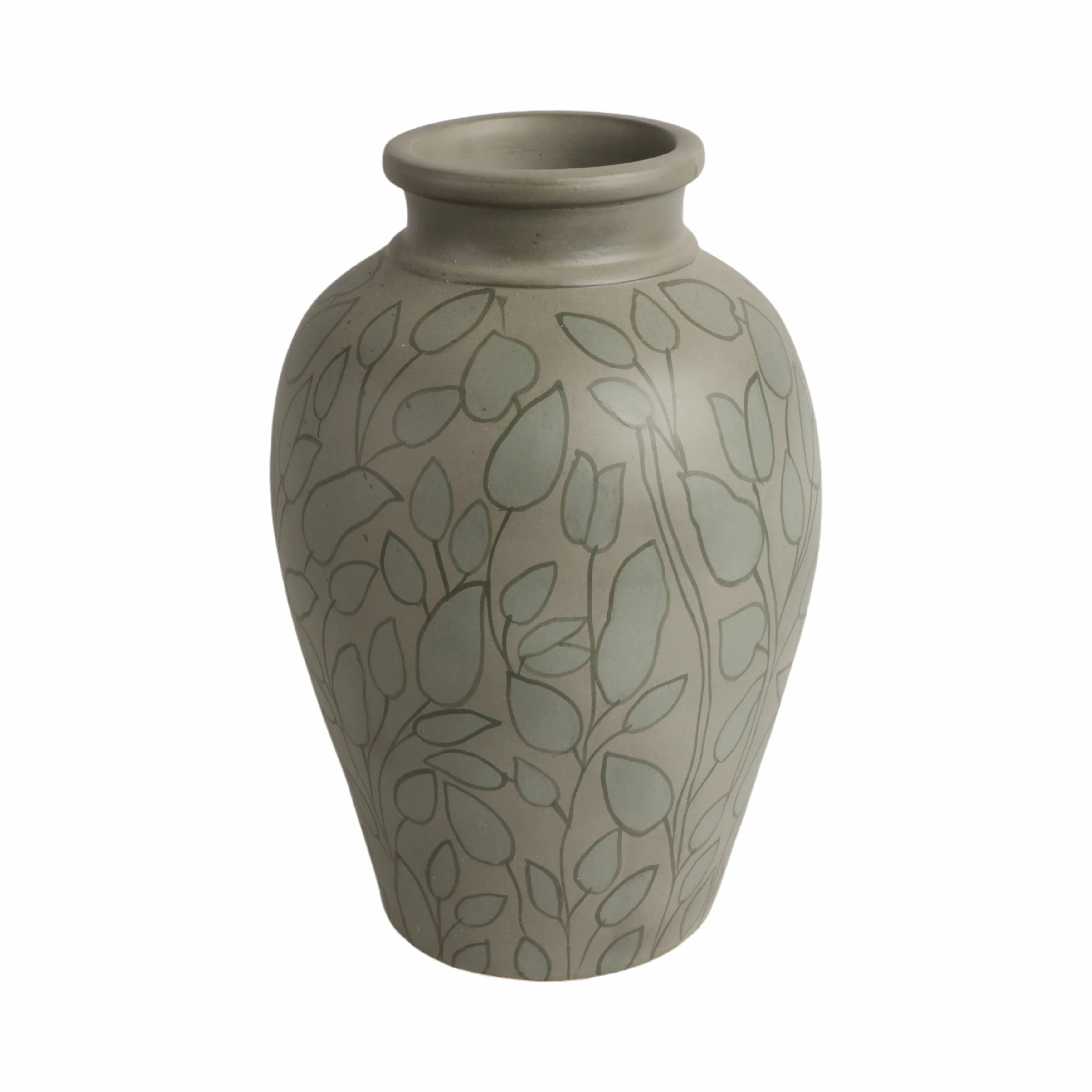 14" Macaire Small Green Vase