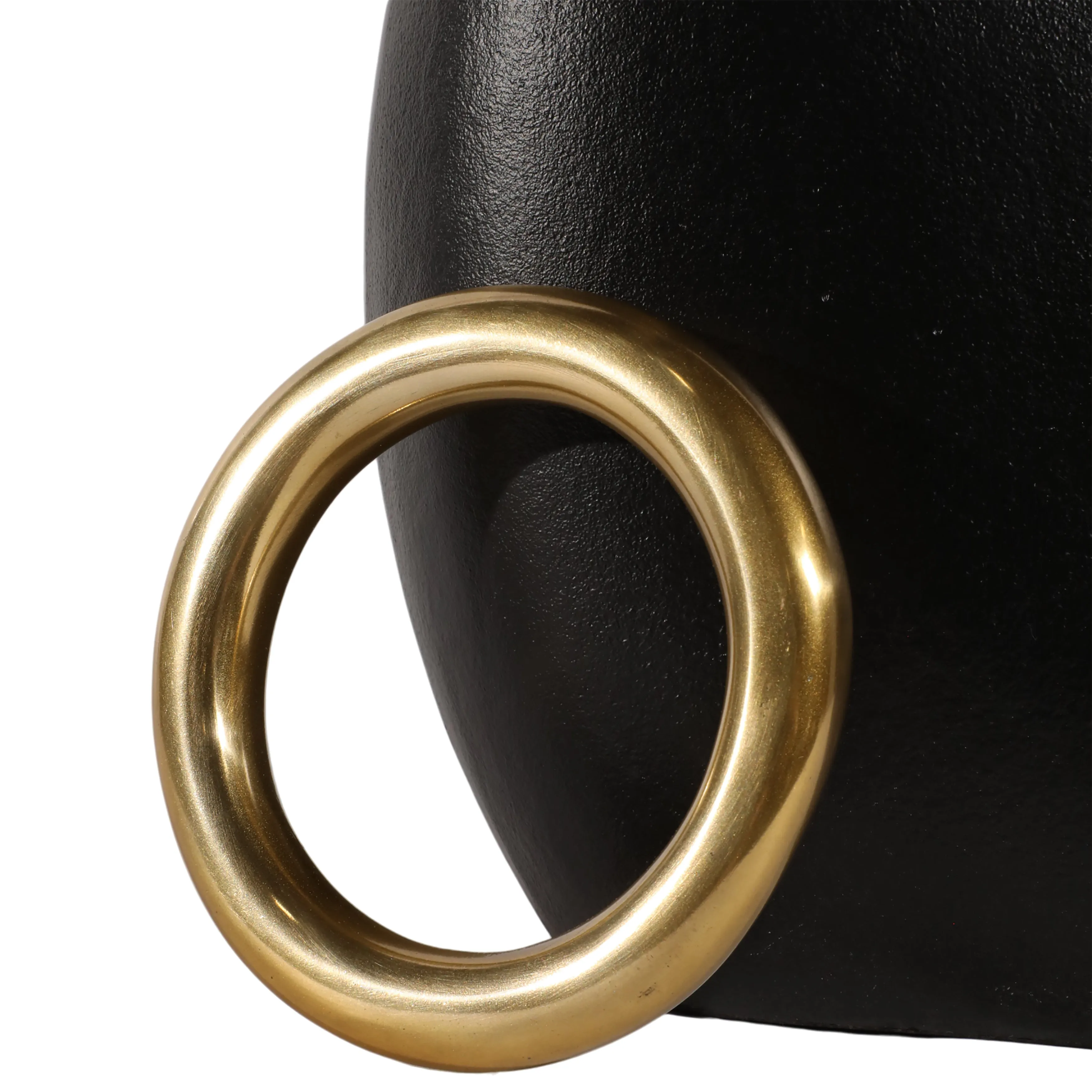 14" Rouen Small Black Vase With Ring