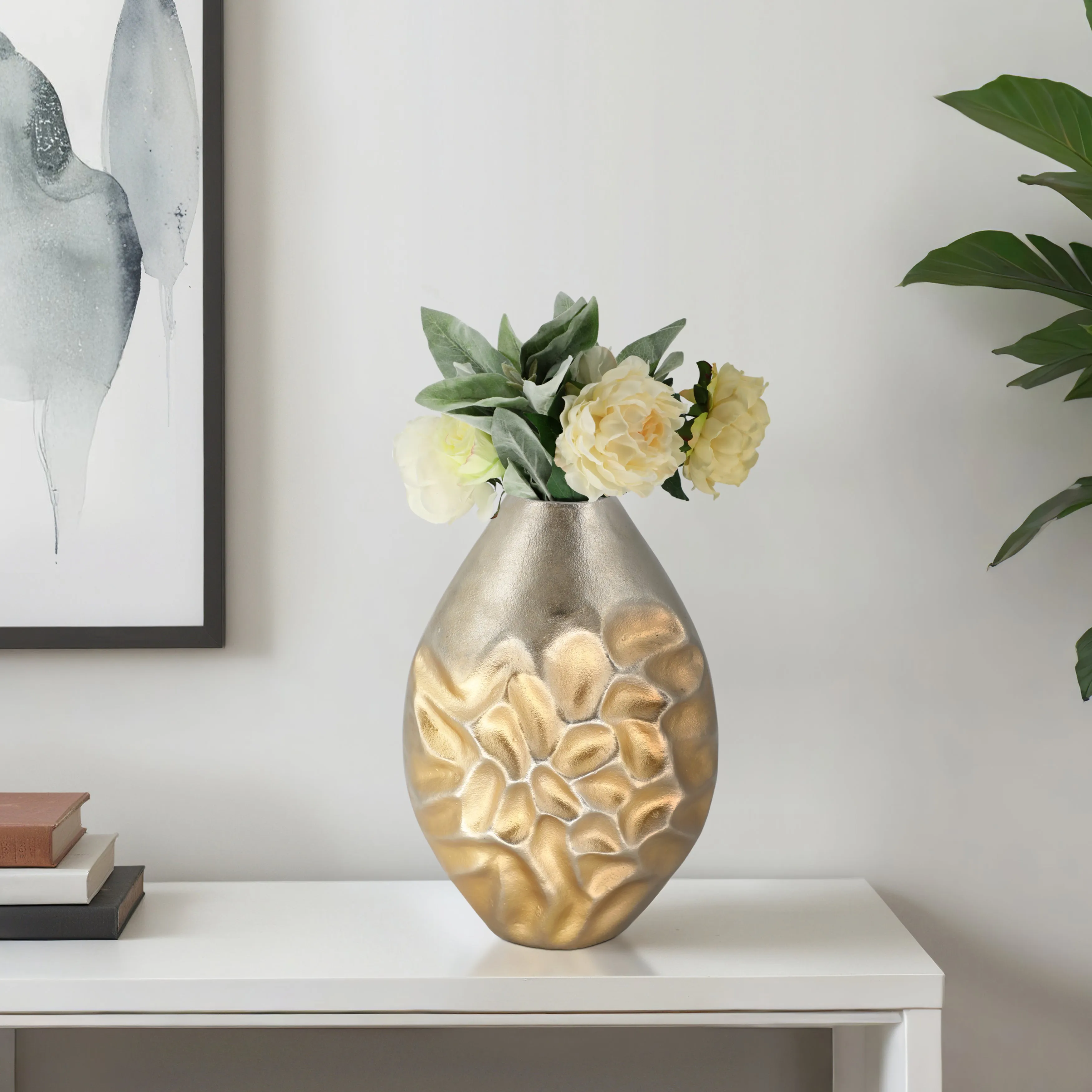 15" Cartwright Hammered Gold Vase