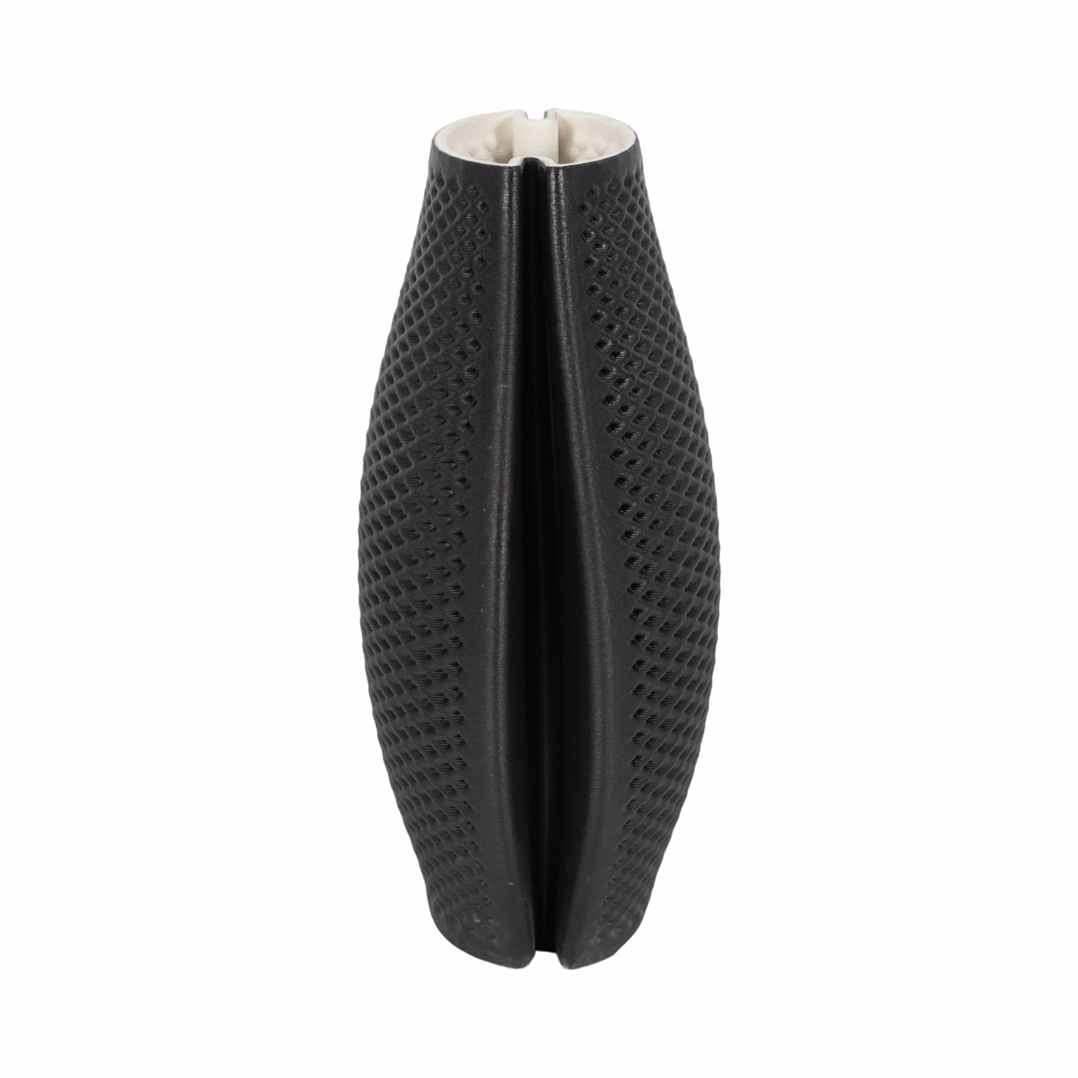 15" FERNANDO 3D PRINTED VASE, BLACK